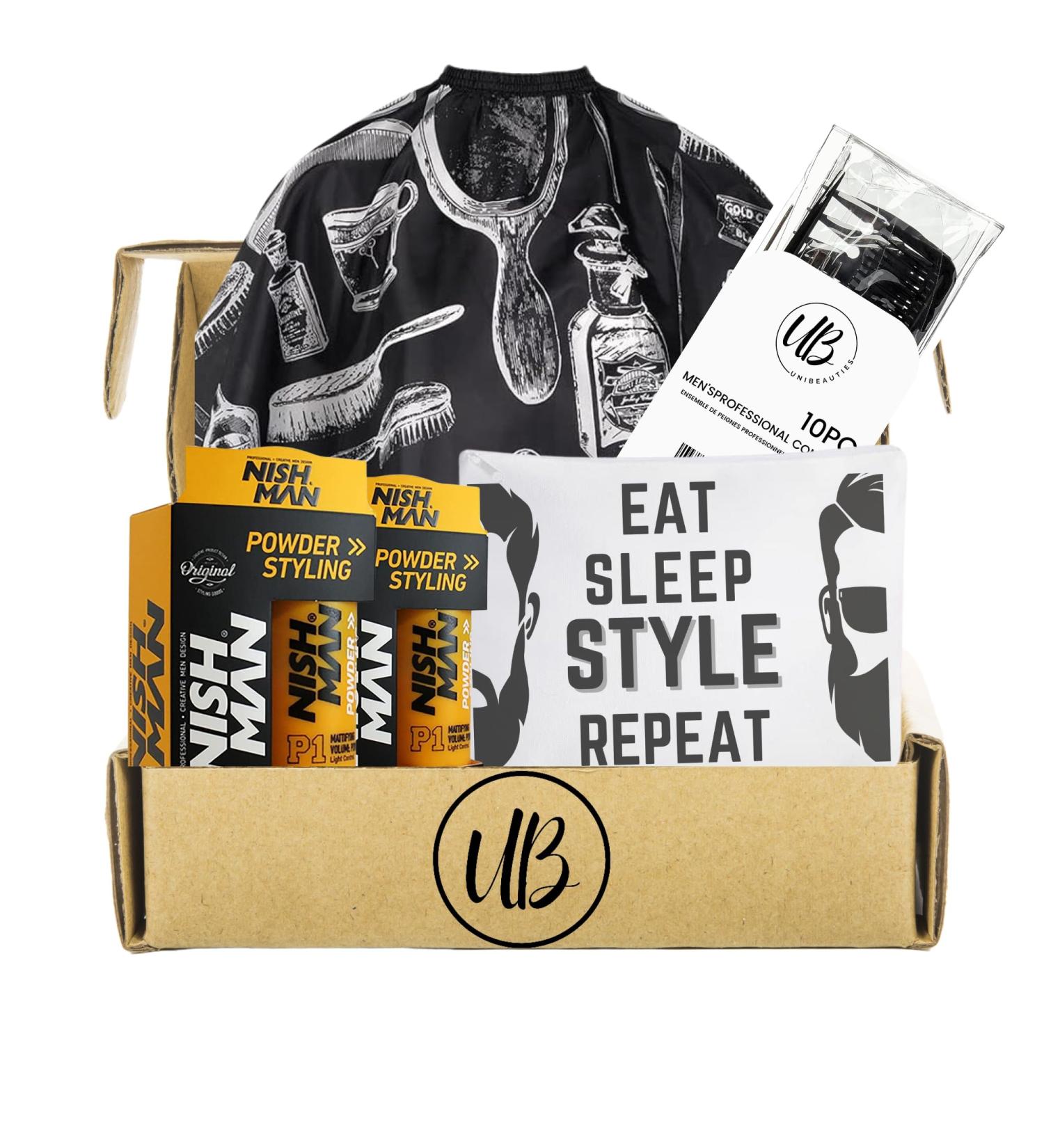 Volumizing Texture Powder Hair Styling Powder Hair Powder for Men Bundle with 2 pk Nishman Powder Hairstyling Wax P1 unibeauties Mens grooming Kit: Comb Set &Barber Styling Cape - Buy Online on GoSupps.com