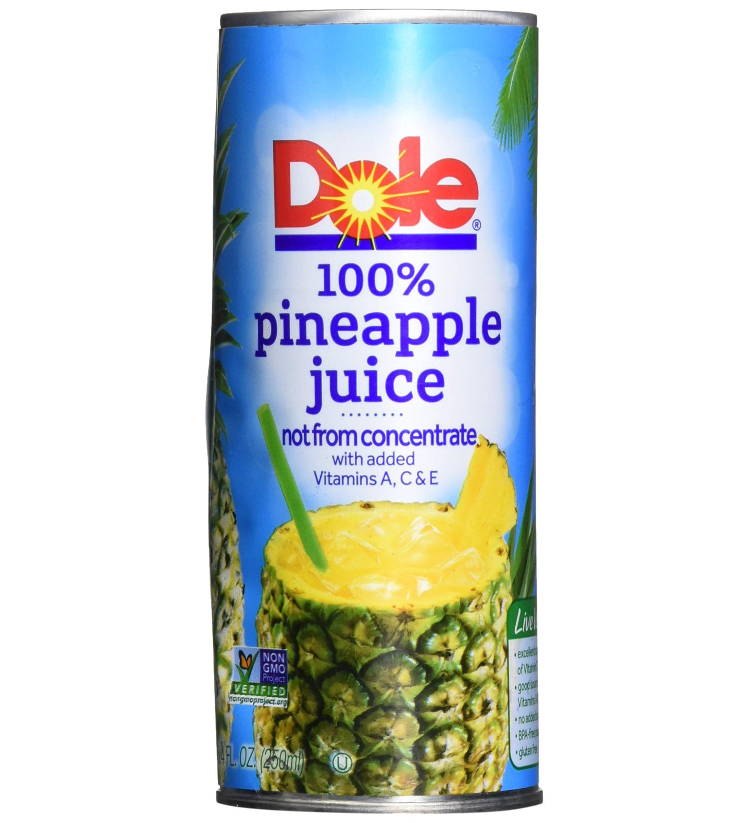 Dole 100% Pineapple Juice 8.4oz Can - Multicolored - #77370 - Buy Online on GoSupps.com