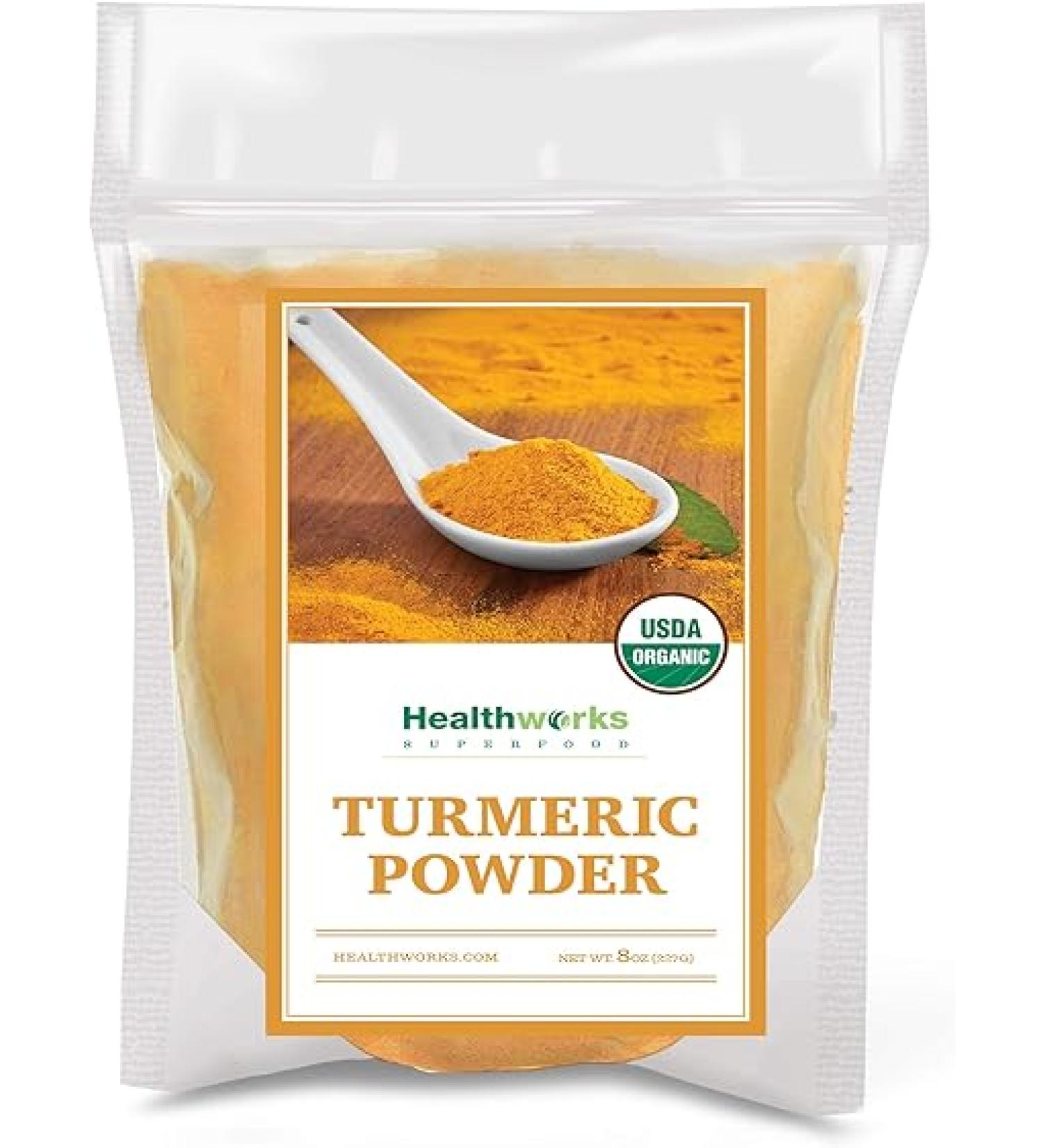 Healthworks Turmeric Powder - 8 Ounces - Raw Organic Curcumin with Antioxidant Benefits - Keto  Paleo  Vegan  Non-GMO - Shop Now! - Buy Online on GoSupps.com