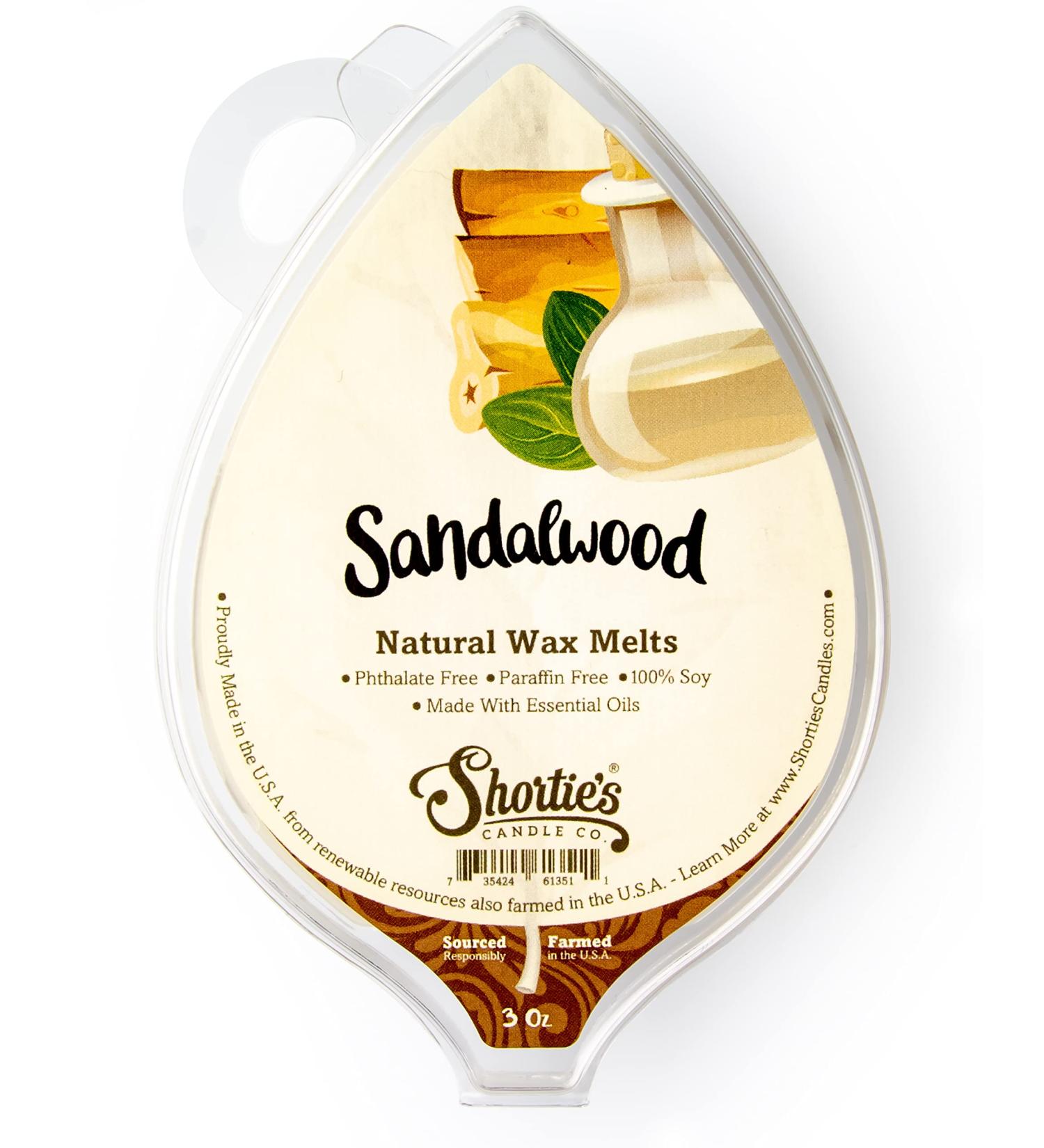 Buy Shortie s Candle Company Sandalwood Soy Wax Melts - 100% Natural Highly Scented Vegan & Non-Toxic - 3 Oz Bar - Buy Online on GoSupps.com