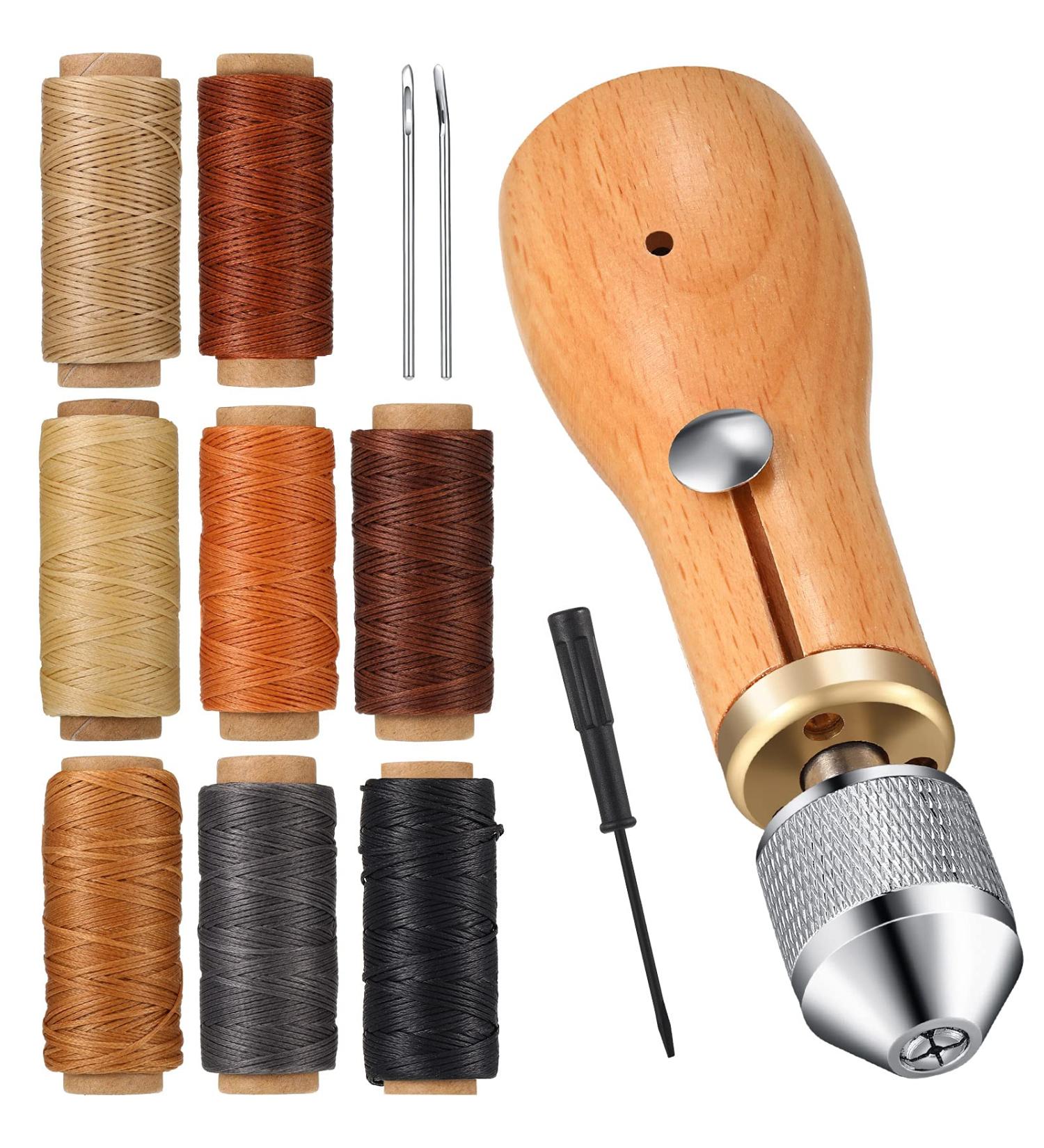 Willbond 12-Piece Sewing Awl Kit with Needles, Threads, and Screwdriver - Portable Leather Repair Tool for DIY Crafts - Buy Online on GoSupps.com