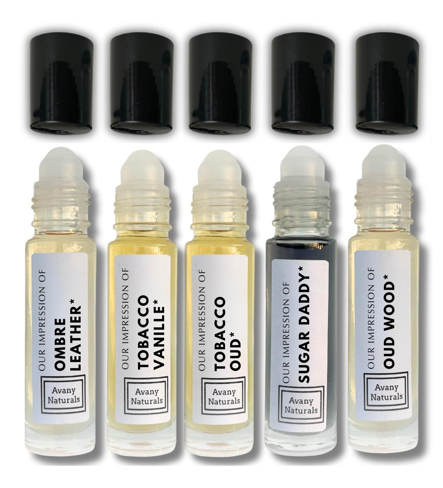 Mens Cologne Sampler Sets - Travel Size Perfume Scented Body Oil Alt Fragrances Replicant Perfume Roll on Mini Perfume Bottle for Man 5 pc (Tobacco Vibes) - Buy Online on GoSupps.com