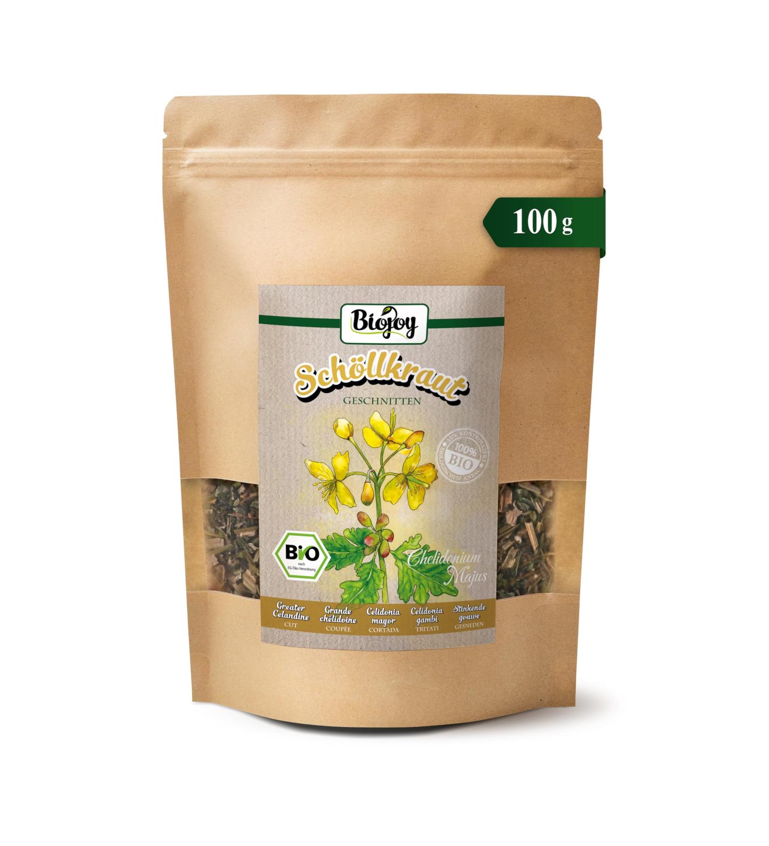 Biojoy Grande Ch lidoine BIO (100 g) s ch e et coup e id ale pour le th et l'infusion (Chelidonium Majus) - Buy Online on GoSupps.com