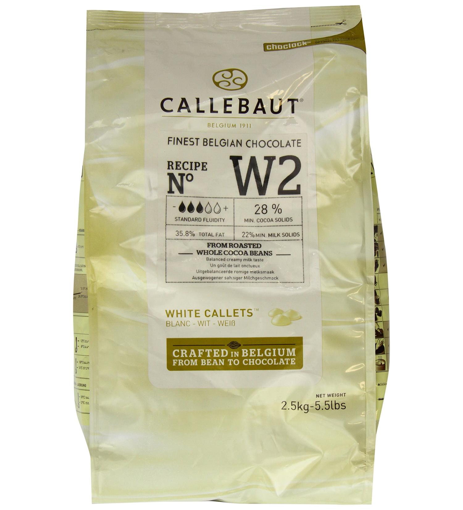 Callebaut White Chocolate Callets 2.5 kg - Premium Quality for Baking and Cooking - Buy Online on GoSupps.com