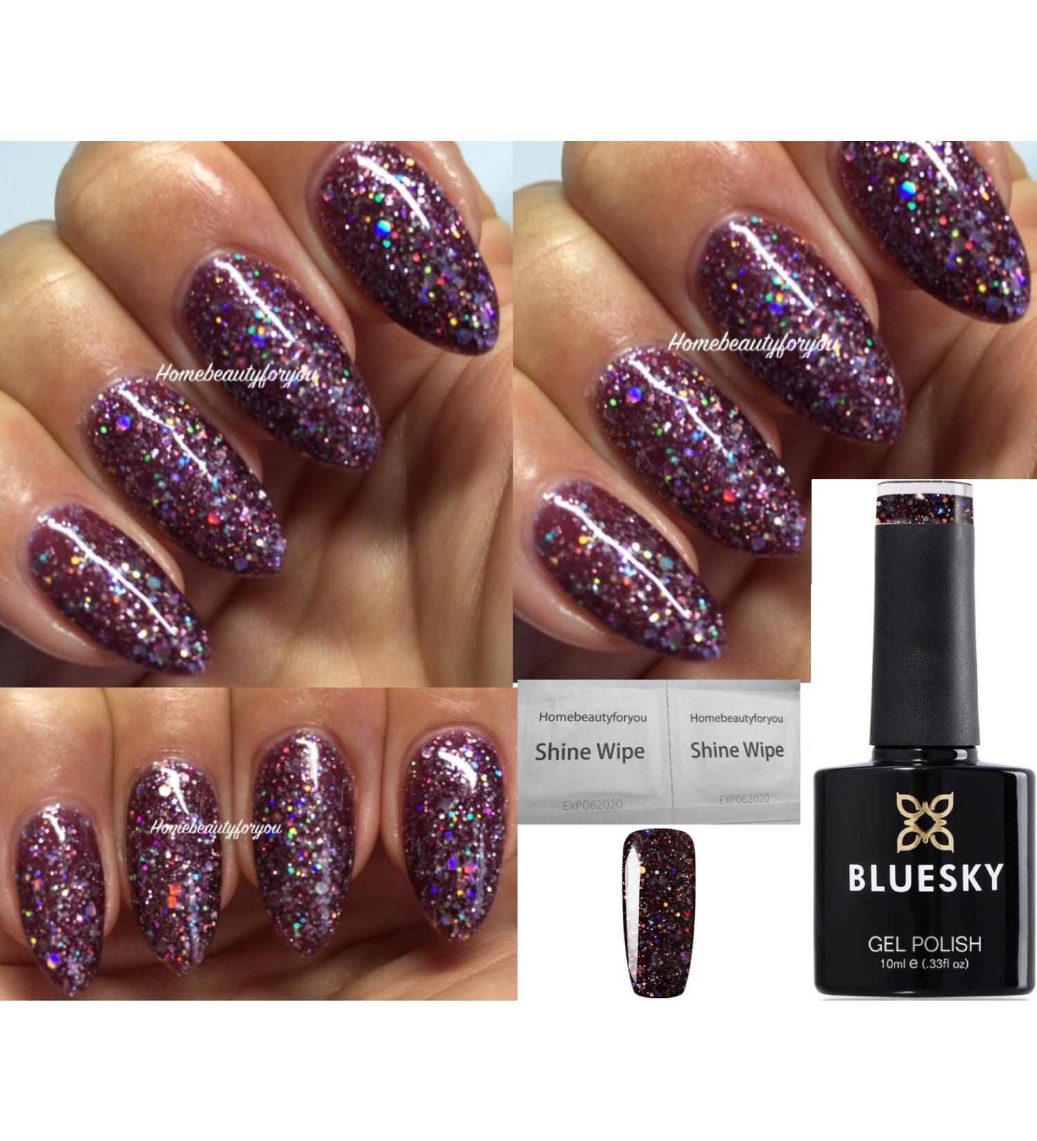 Bluesky PURPLE GLITTER BLZ39 Purple Multi Glitter Sparkle Nail Gel Polish UV LED Soak Off 10ml - Buy Online on GoSupps.com