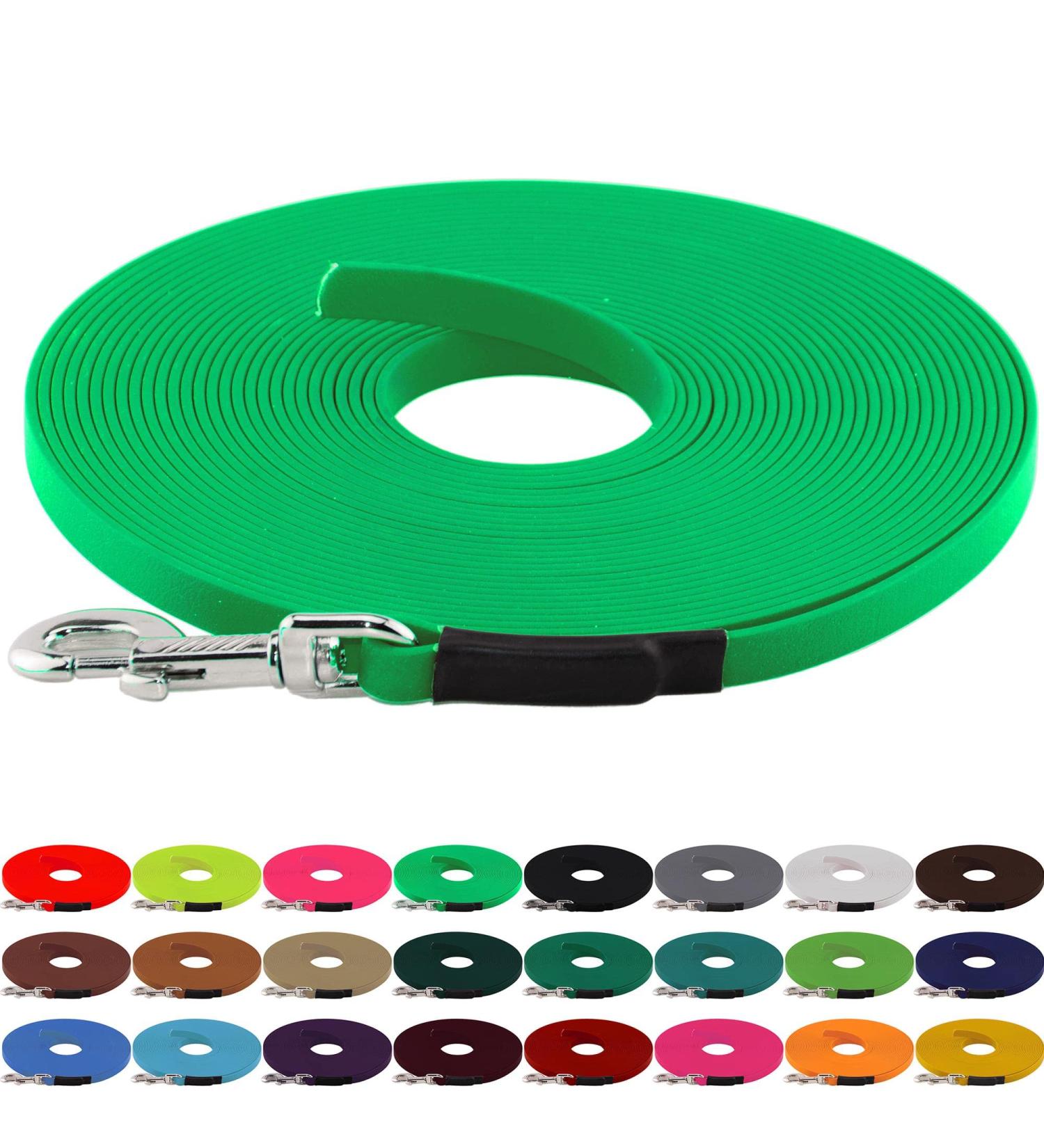 LENNIE BioThane Dog Leash - 1m Neon Green for Dogs 15-25kg | Durable Lightweight International Shipping - Buy Online on GoSupps.com