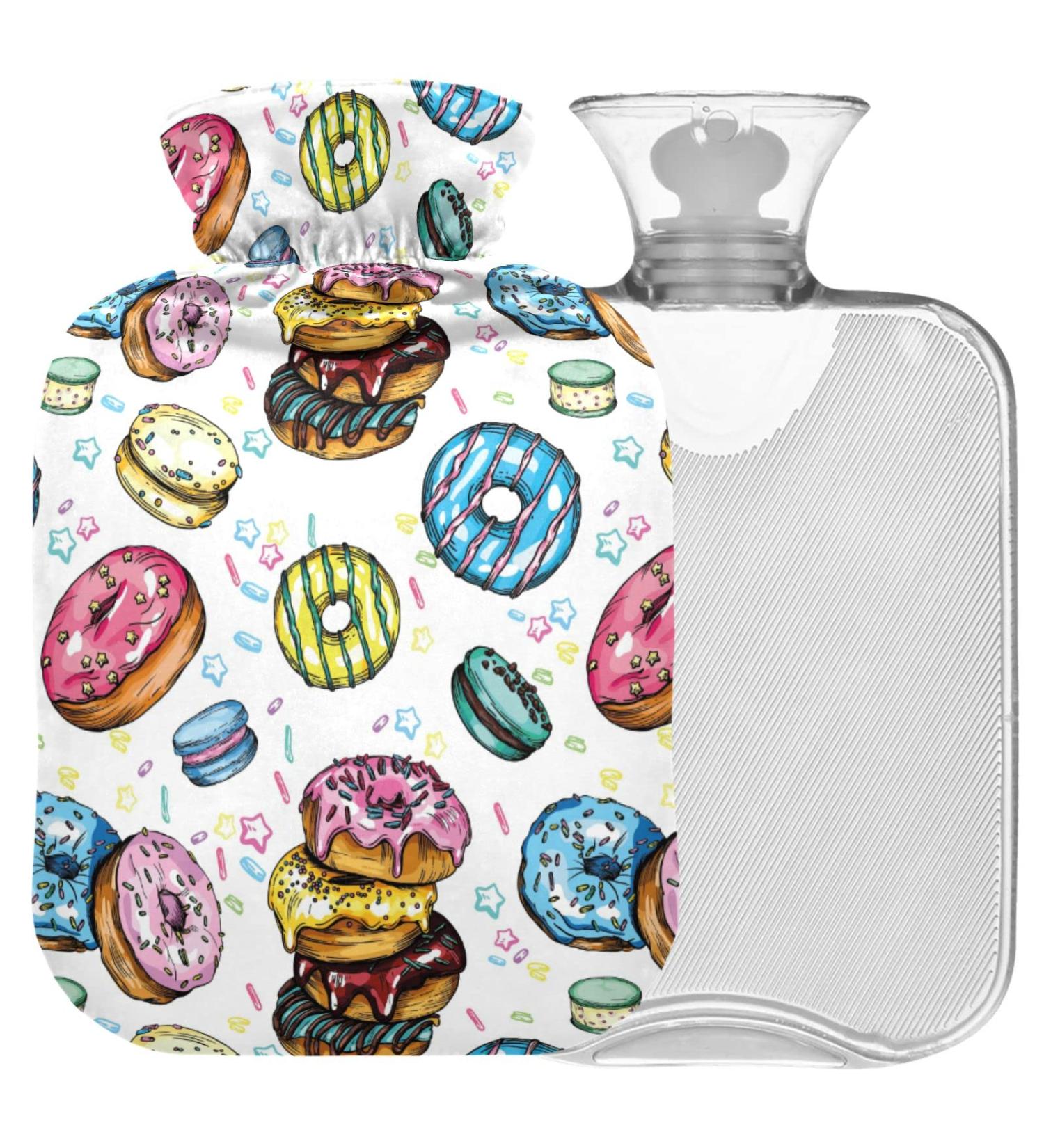 Naanle Vintage Donut Hot Water Bottle | 2L Transparent Large Bed Warmer for Pain Relief & Heat Therapy - Buy Online on GoSupps.com