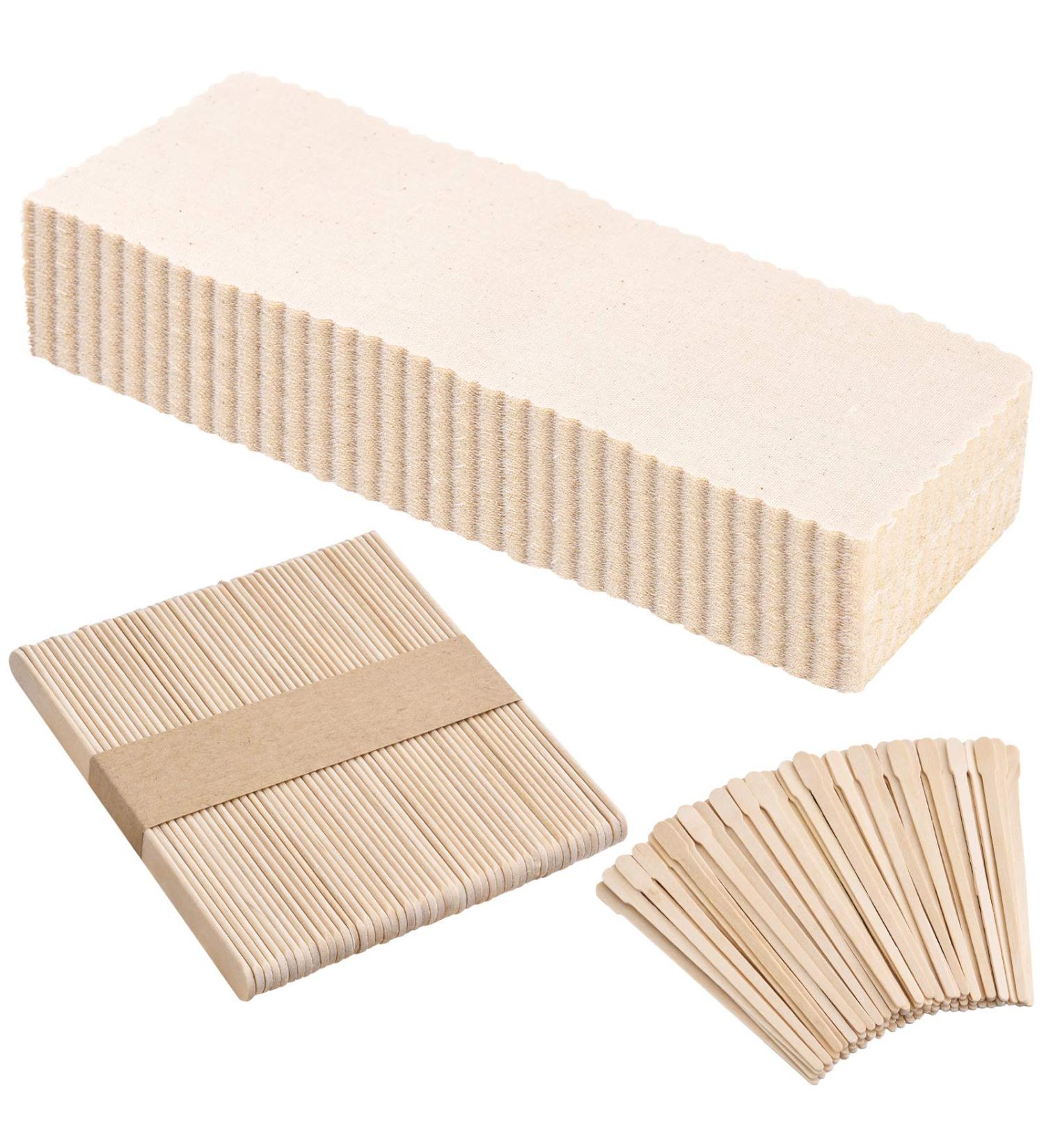 250 Piece Muslin Wax Strips and Sticks Kit for Hair Removal - Includes 100 Epilating Strips and 150 Wooden Applicator Sticks - Buy Online on GoSupps.com