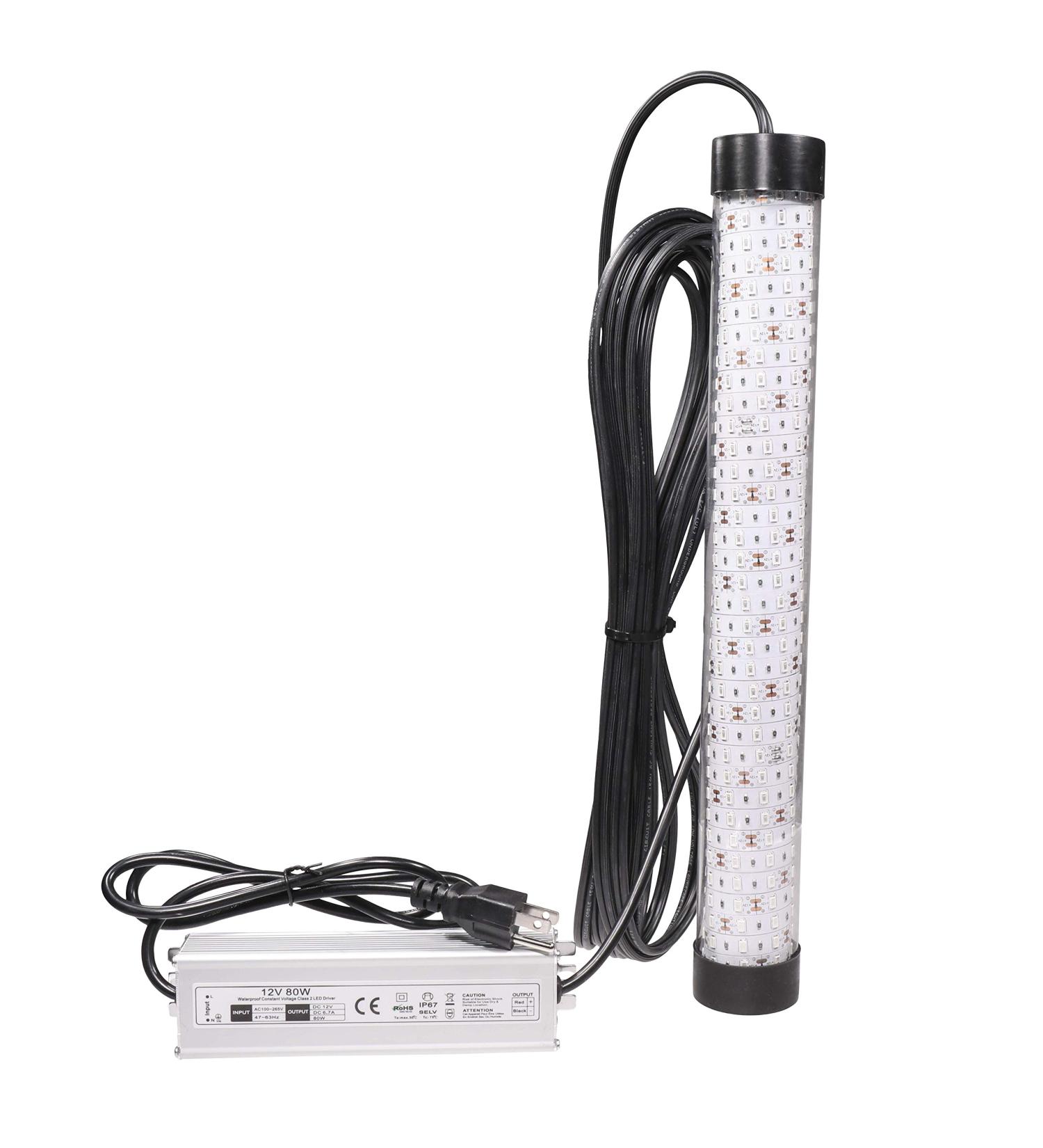 Green LED Underwater Fishing Light - 15,000 Lumen, Waterproof, 30ft Cord - Submersible Dock Light for Bright Night Fishing - Buy Online on GoSupps.com