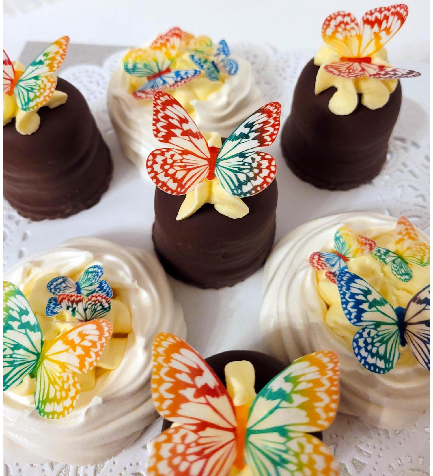 Pre-Cut Beautiful Colourful Butterflies B Mixed Size Edible Wafer Paper Cupcake Toppers Cake Decorations Birthday Party Multicoloured Rainbow Butterfly (54) - Buy Online on GoSupps.com