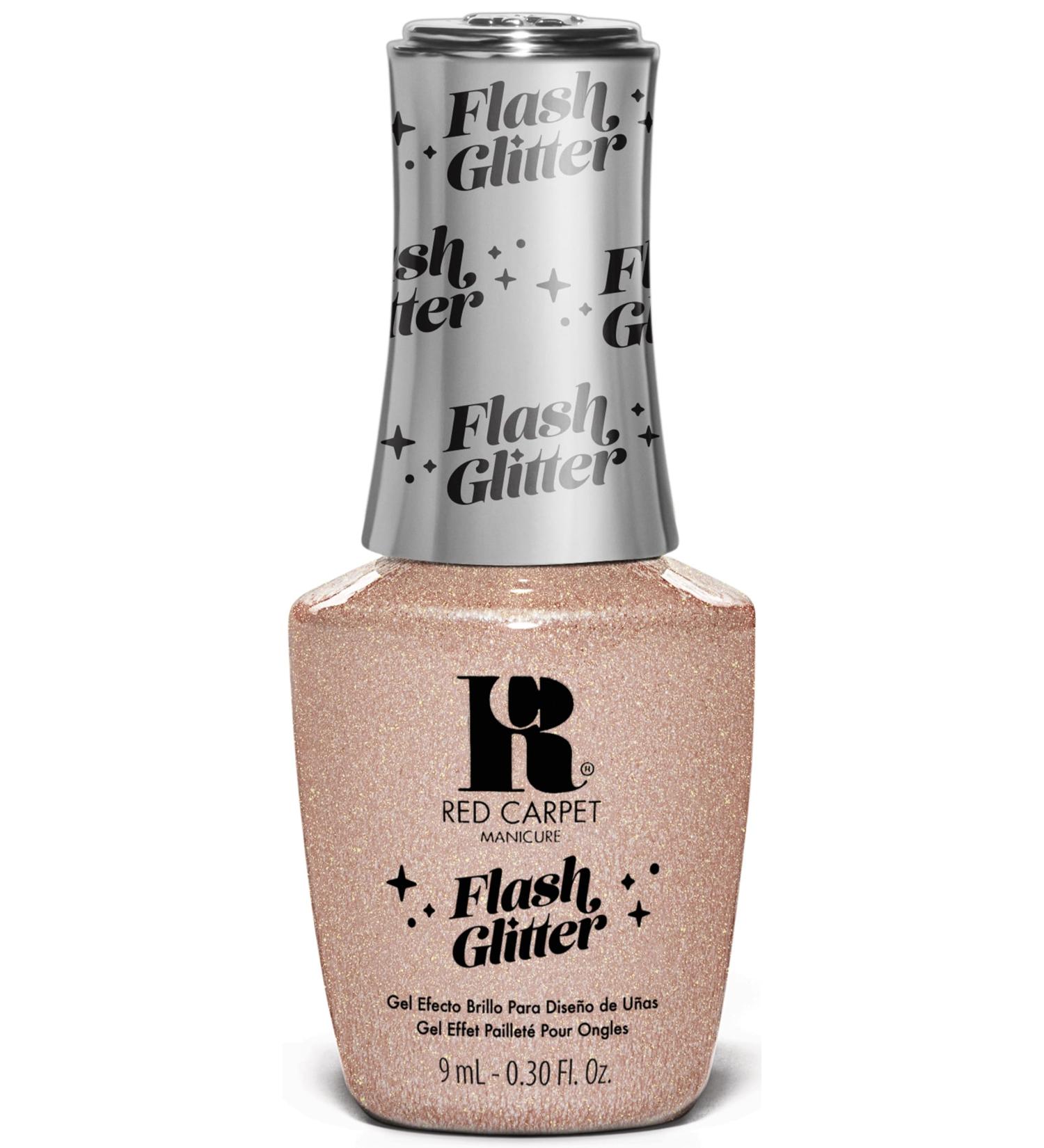 Red Carpet Manicure Flash Glitter Gel Polish | Infused with Vitamin A & Biotin | Glisten While I Glow | Nude Glitter Nail Gel Colour | 0.3 Fl. Oz. - Buy Online on GoSupps.com