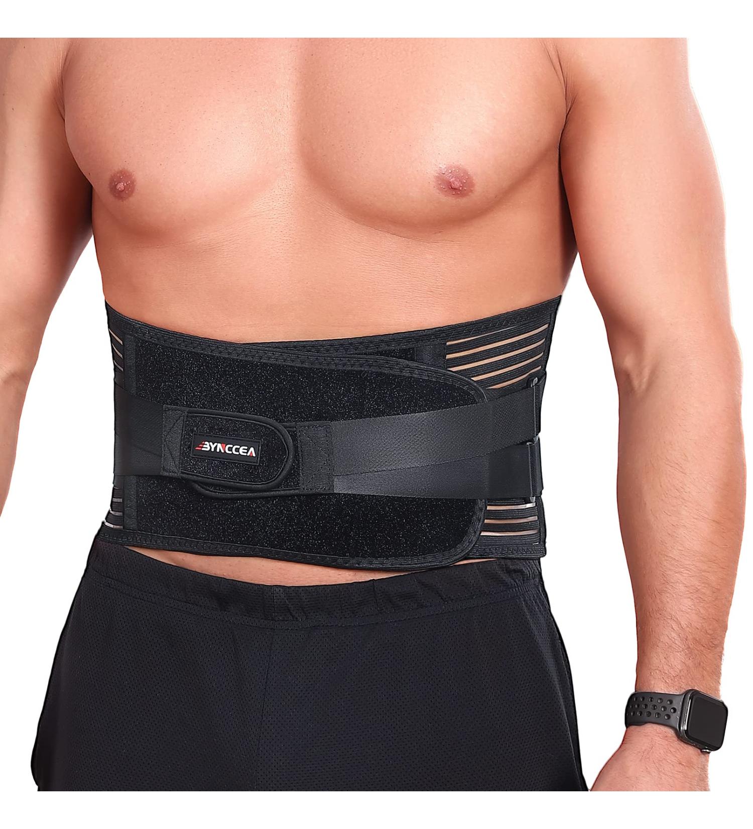 Buy Bynccea Back Support Belt for Men & Women - Pain Relief Breathable Ideal for Heavy Lifting Lumbar Support for Herniated Disc Sciatica & Scoliosis (L: 95-115cm) - International Shipping Available - Buy Online on GoSupps.com