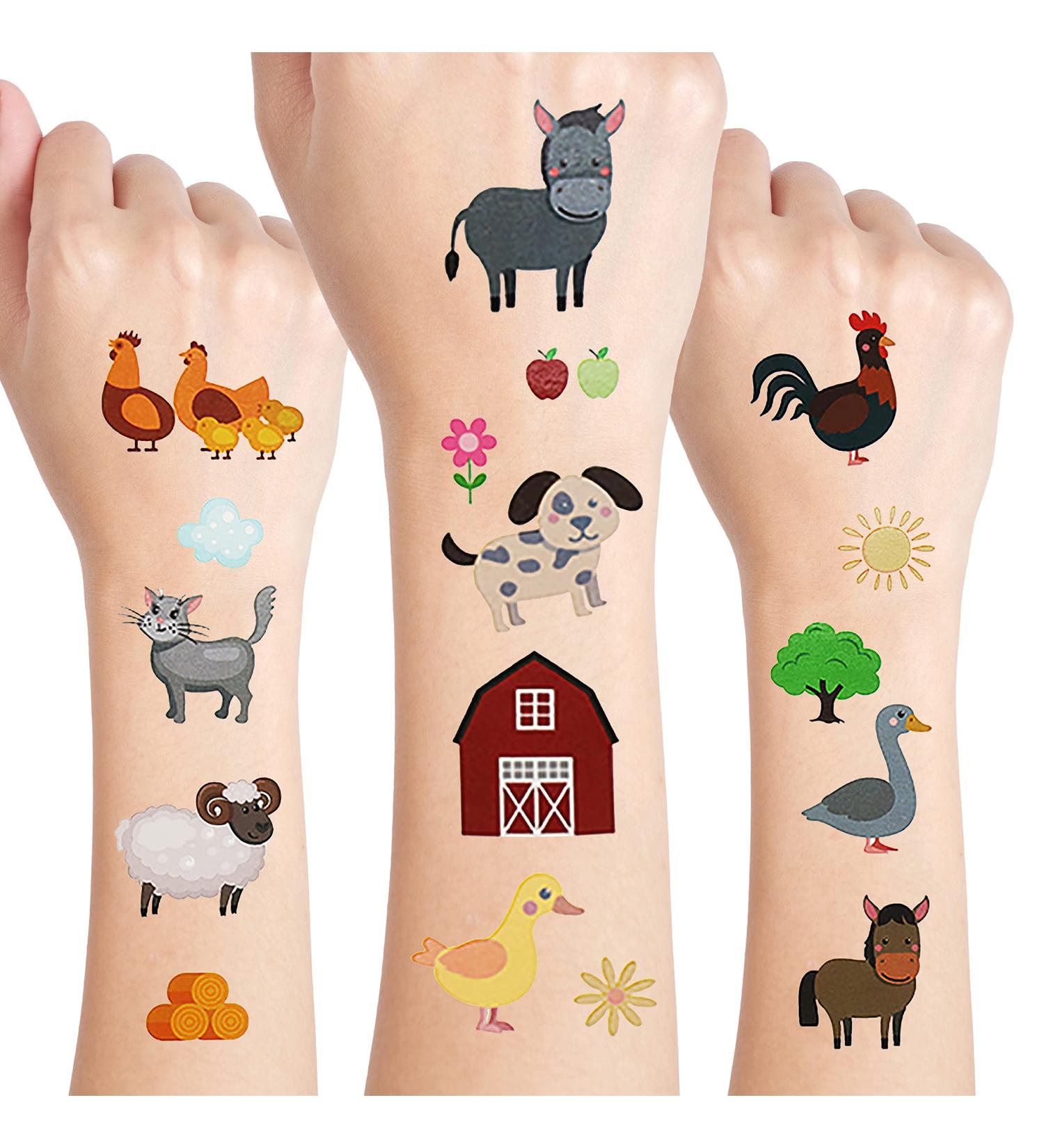Barnyard Farm Animal Temporary Tattoos - 24 Sheets | Kids Party Favors & Decorations - Buy Online on GoSupps.com