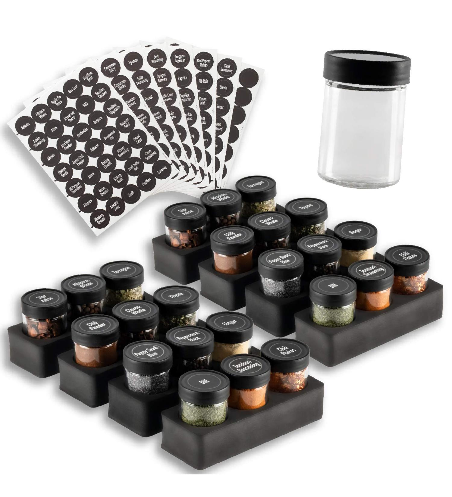 InDrawer AllSpice Rack (24 Jars + Labels) - Organize Your Spices Efficiently - Buy Online on GoSupps.com