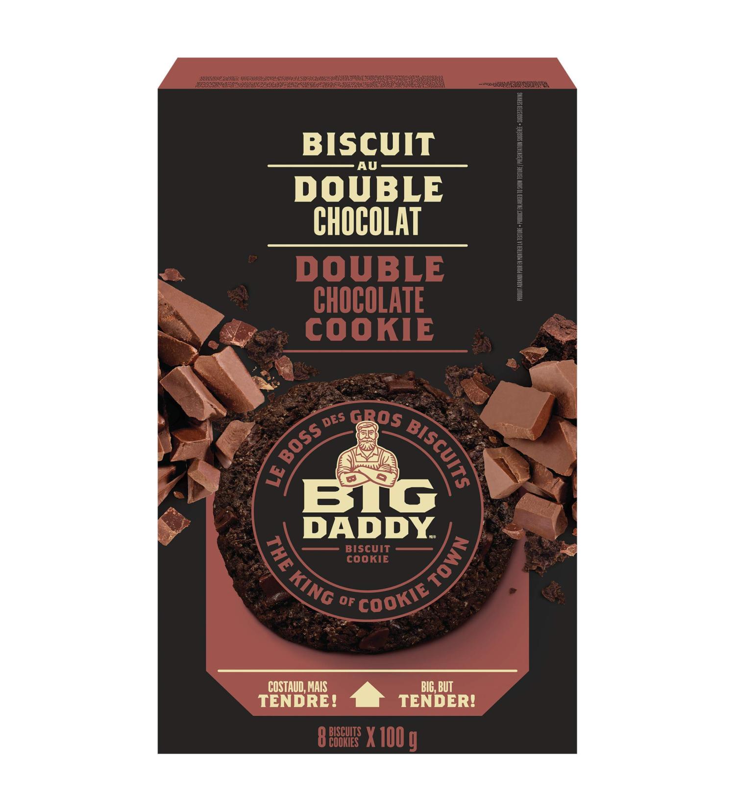 Big Daddy Double Chocolate Cookies Soft & Tender Home-Baked Style Gourmet Cookies Contains 8 Cookies (Individually Wrapped) 800g Double-Chocolate Cookies - Buy Online on GoSupps.com