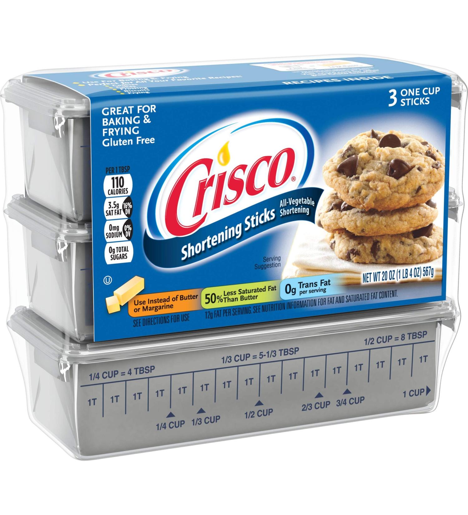 Crisco, Baking Sticks, Original, All Vegetable Shortening, 20oz Package (Pack of 2) - SET OF 2 1.25 Pound (Pack of 2)