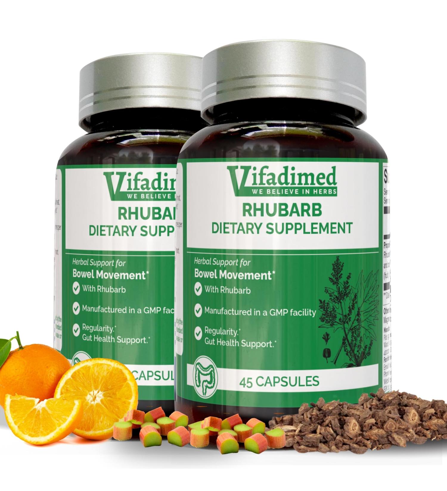 Rhubarb Gut Motility Assist for Bowel Movement and Regularity Constipation Relief Bloating & Gas Relief Mucus Production Activator Lining & Microbiome Support 90 Capsules Unflavoured 90 capsules - Buy Online on GoSupps.com