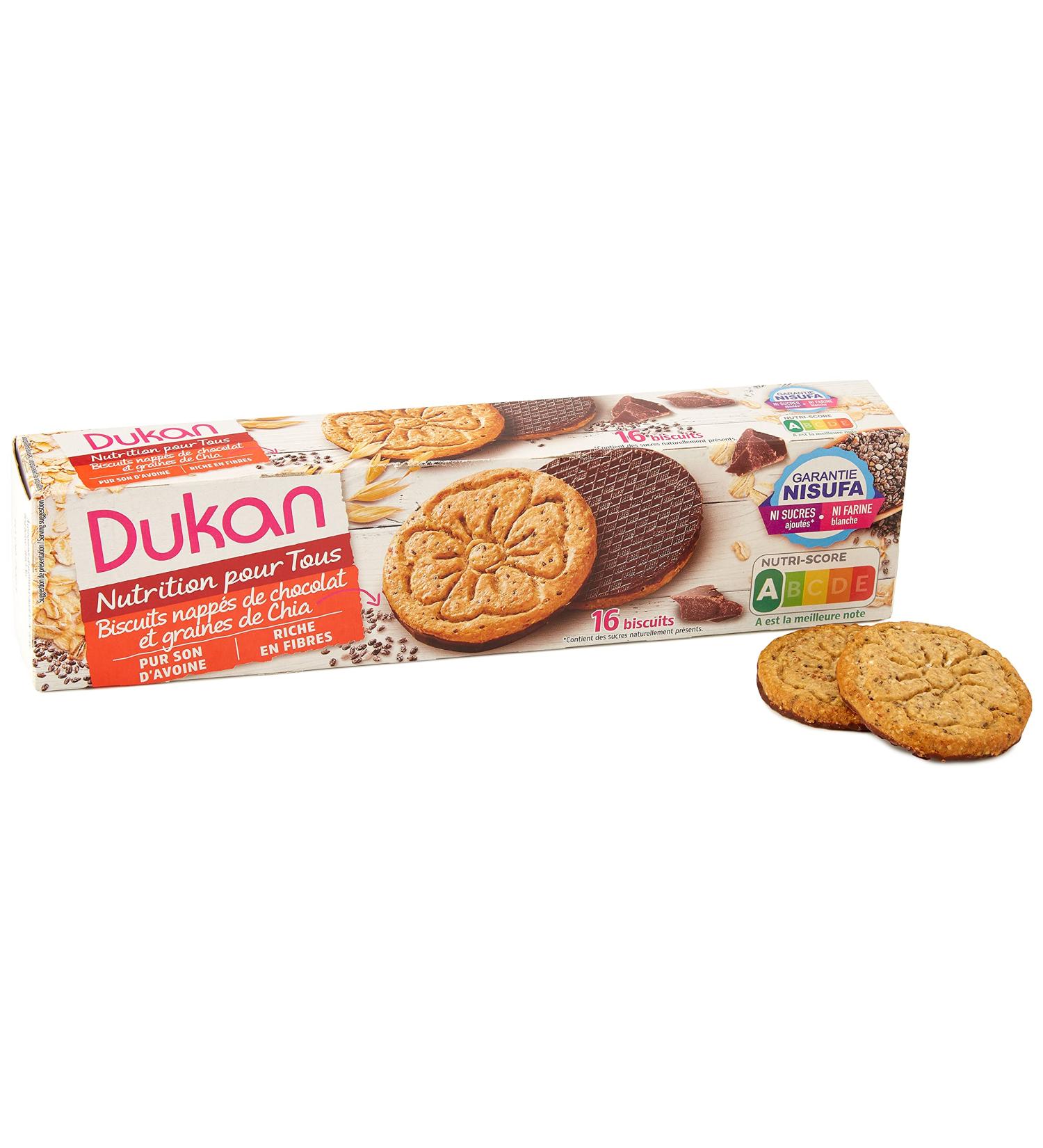 Dukan Diet Oat Bran Cookies with Chocolate & Chia Seeds - 5.7 oz | Healthy Snack Option - Buy Online on GoSupps.com