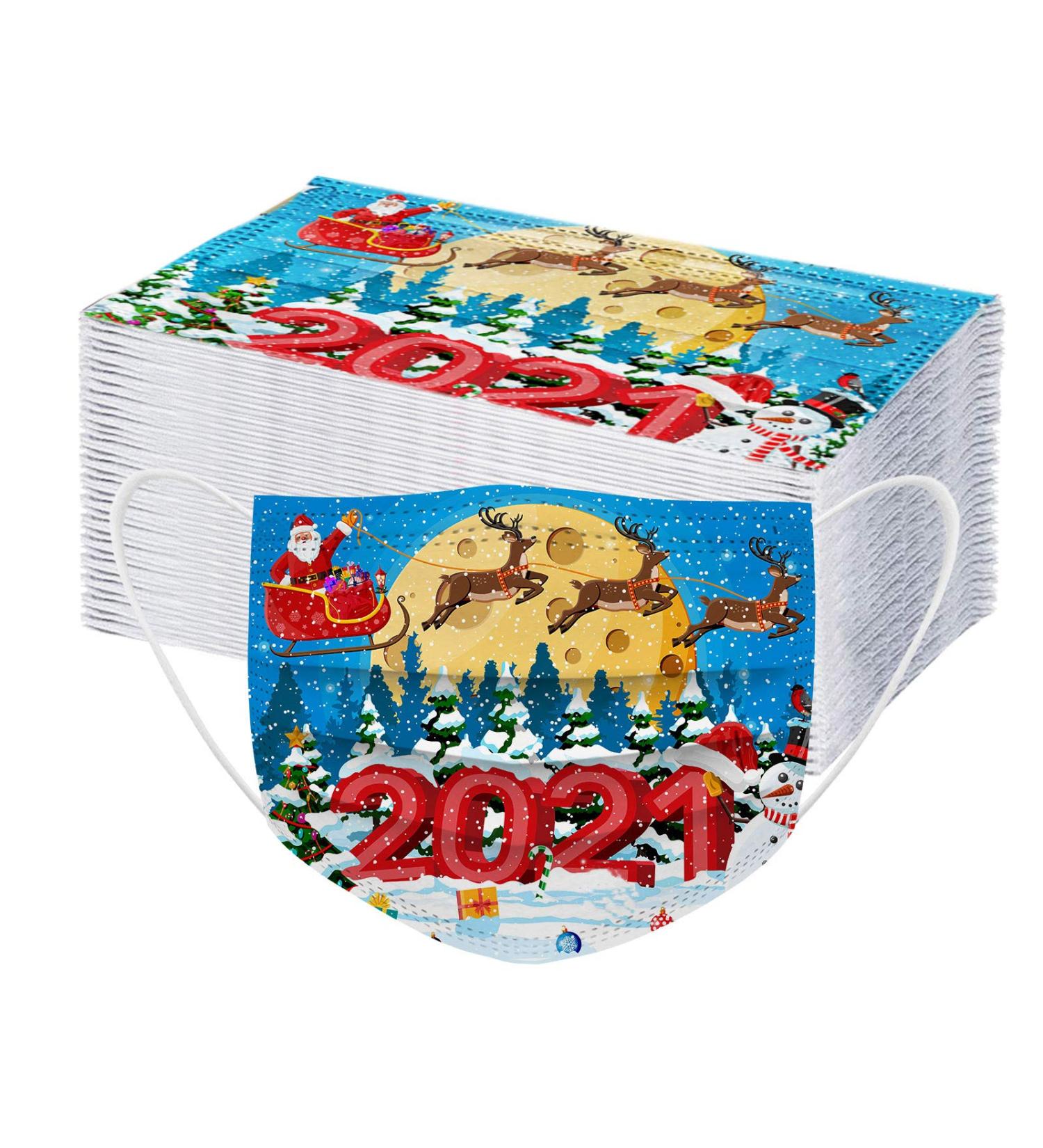 ZQP BEUU 40PCS Adult 2021 Happy New Year Disposable_Macks 3Layer Non-Woven Elastic Ear Loop Stylish Breathable Dustproof Disposable Face_Mack for Women Men Outdoor Indoor Sports Party - Buy Online on GoSupps.com