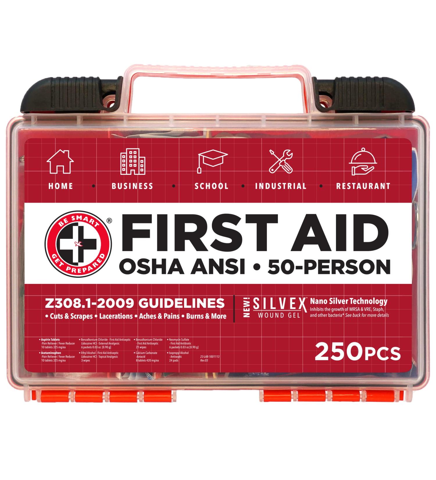 OSHA ANSI First Aid Kit - 250 Piece | Be Smart Get Prepared - Buy Online on GoSupps.com