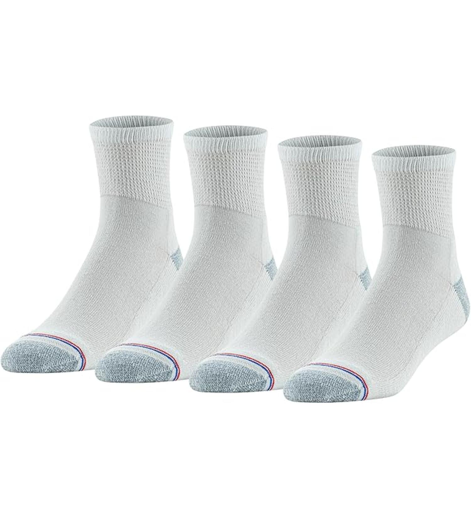 MediPeds Women's Casual Sock (Pack of 4) 3-8 White With Pink - Buy Online on GoSupps.com