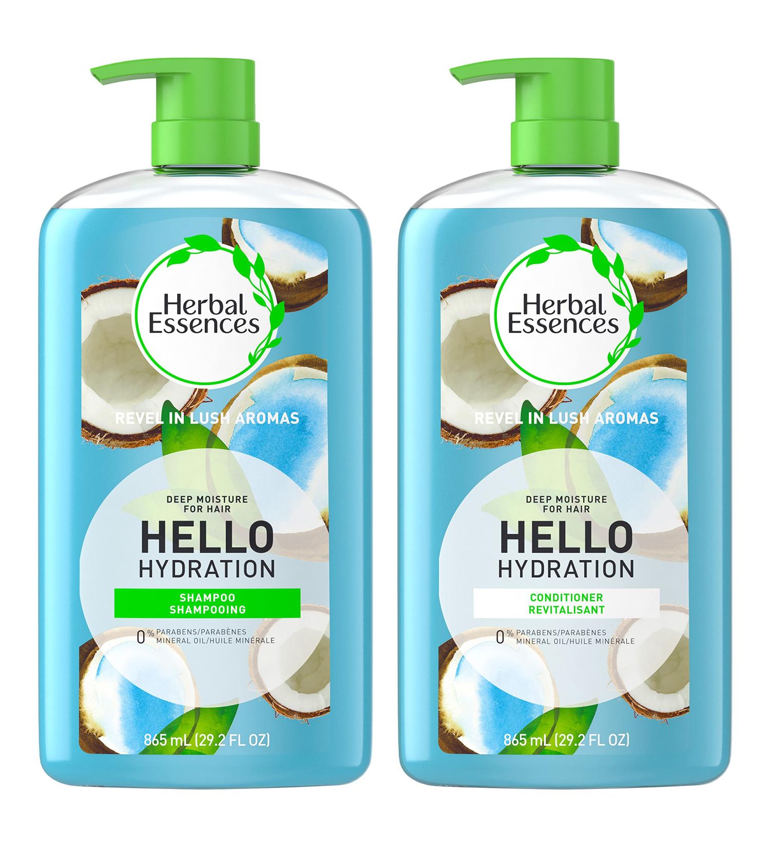 Herbal Essences Hello Hydration Set - Coconut Moisturizing Shampoo & Conditioner, Paraben Free, Color Safe, 29.2 fl oz - Buy Online on GoSupps.com