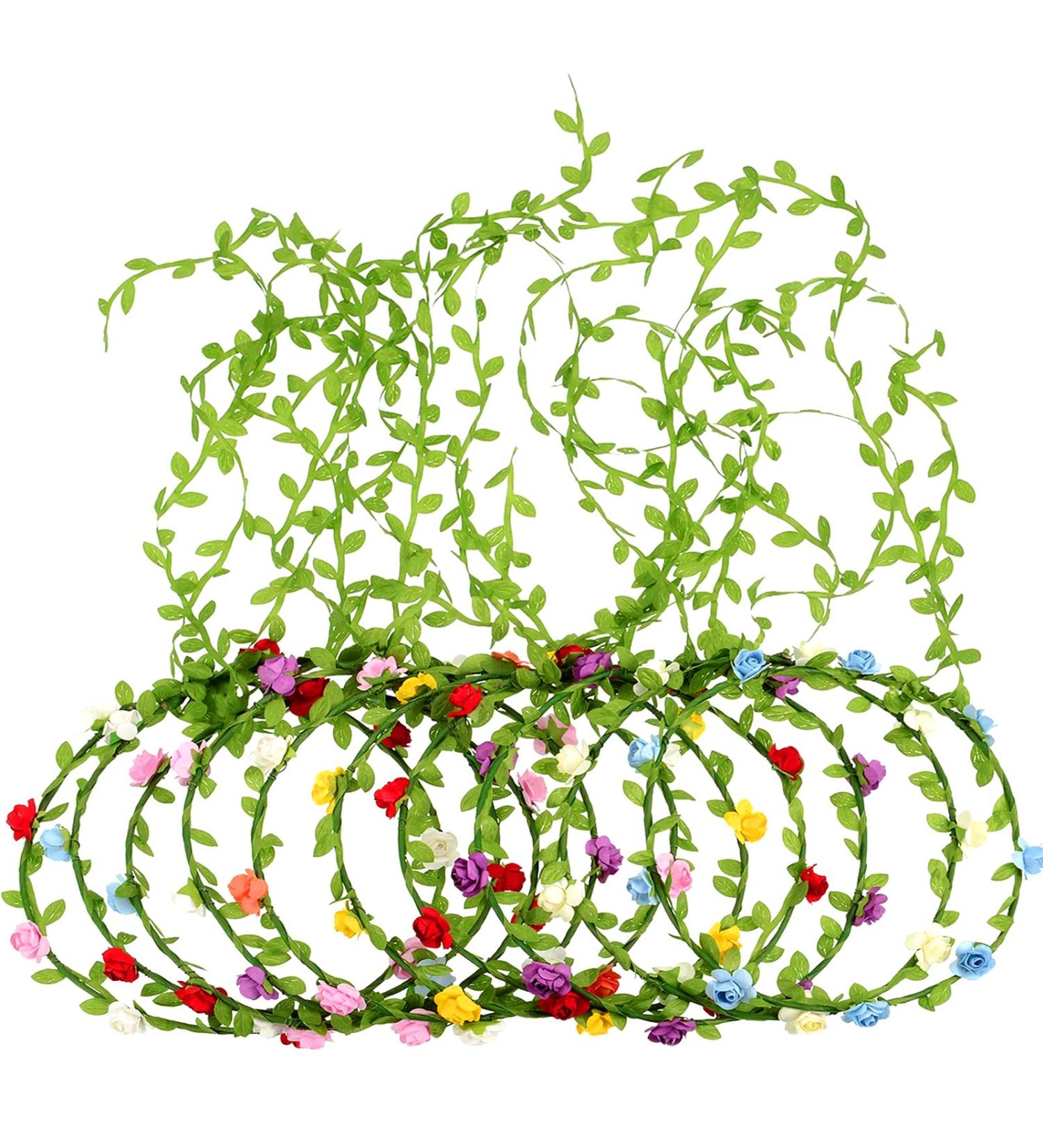eBoot 10 PC Multicolor Flower Crown Headbands for Festival Wedding Party - Buy Online on GoSupps.com