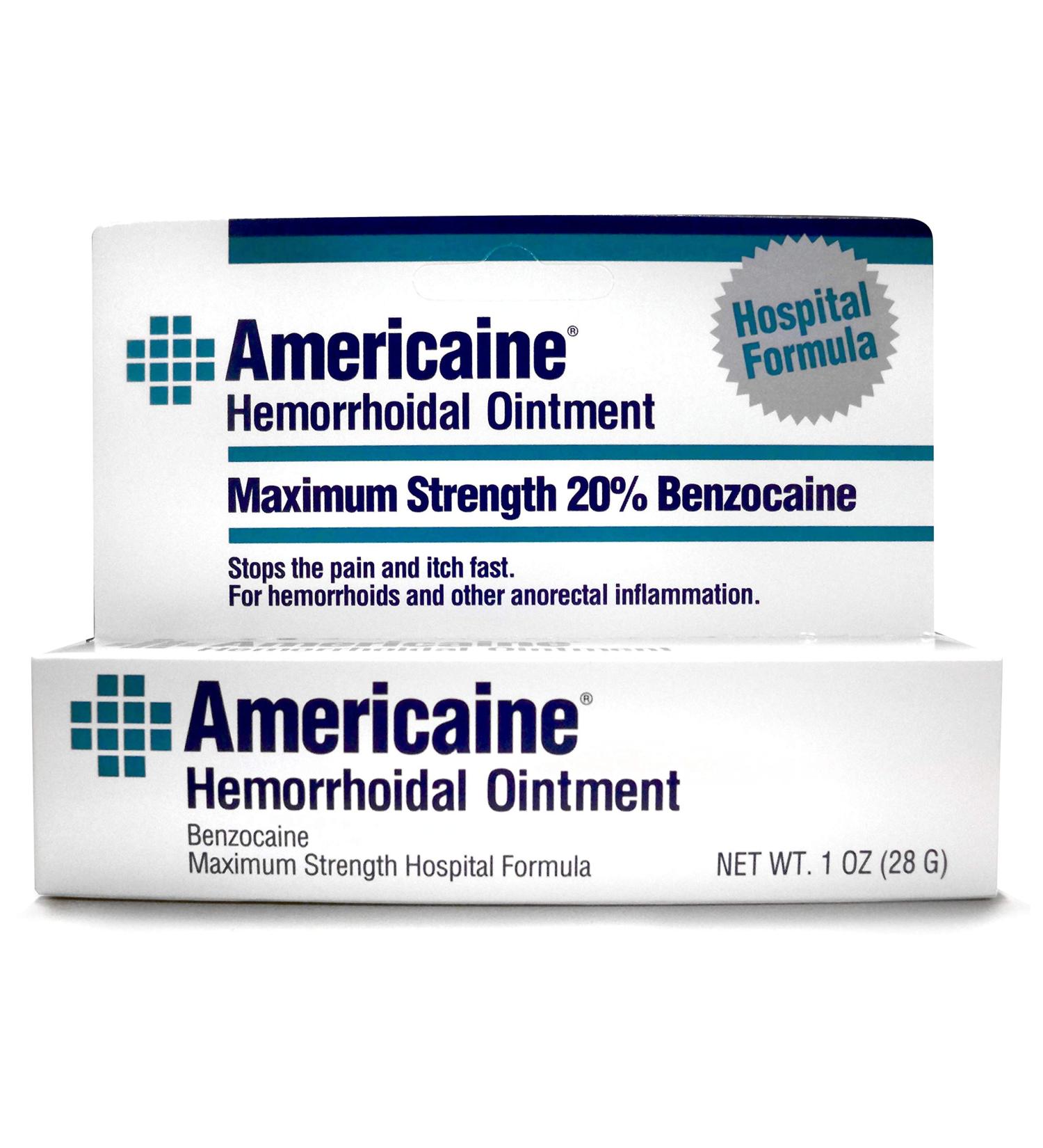 Americaine Hemorrhoidal Ointment 20% Benzocaine - 1 oz | Maximum Strength - Buy Online on GoSupps.com