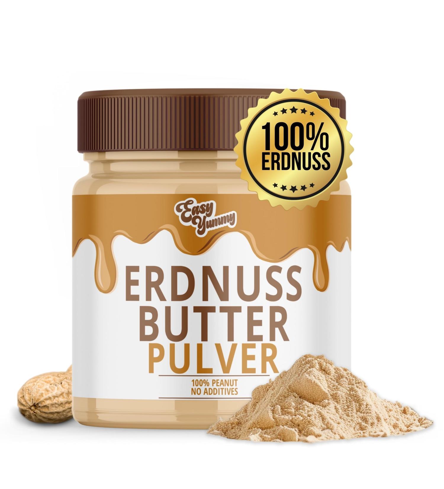 Easy Yummy Peanut Butter Powder 500g - 100% Natural No Sugar Added Delicious Peanut Powder for Baking & Cooking - Buy Online on GoSupps.com
