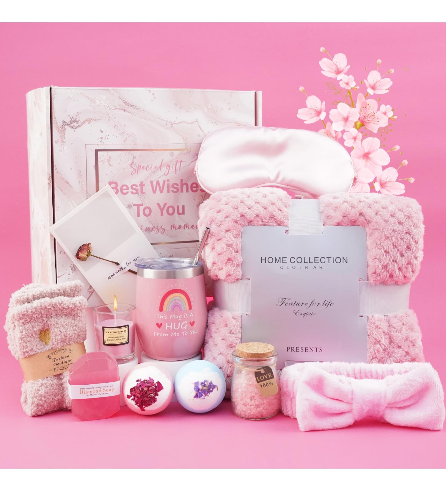 Birthday & Valentine s Day Gifts for Women | Unique Spa Gift Sets with Blanket & Headband - Perfect for Moms Sisters Wives & Girlfriends - Buy Online on GoSupps.com