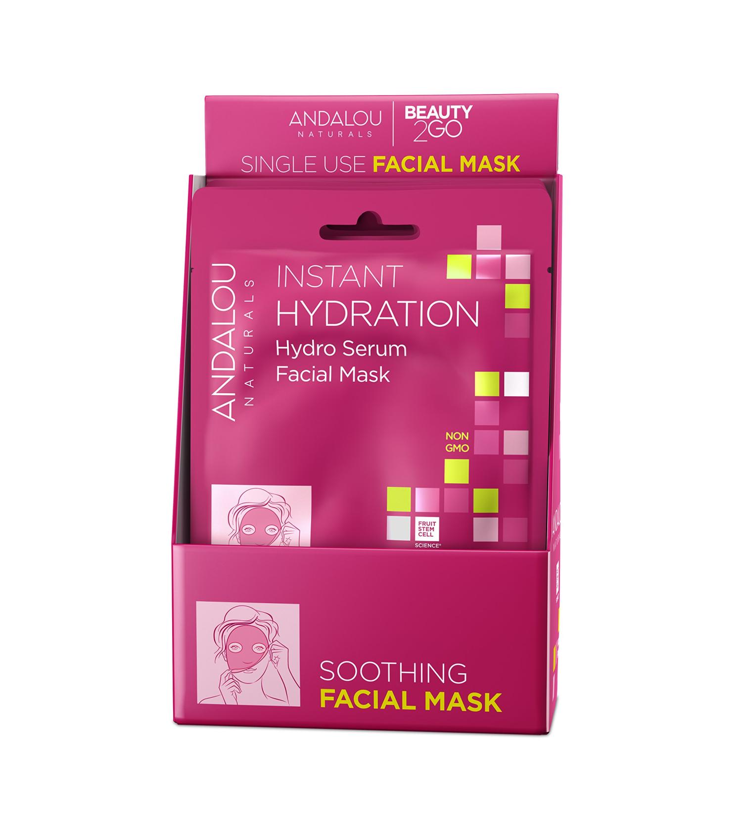 Andalou Naturals Instant Hydration Hydro Serum Facial Mask - 6 Pack, 0.6 Ounce Each - Buy Online on GoSupps.com