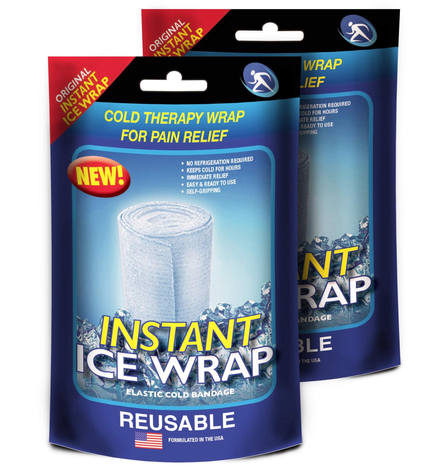 Instant Ice Wrap for Pain Relief - 2 Pack Reusable Wrap, No Refrigeration Needed - Buy Online on GoSupps.com