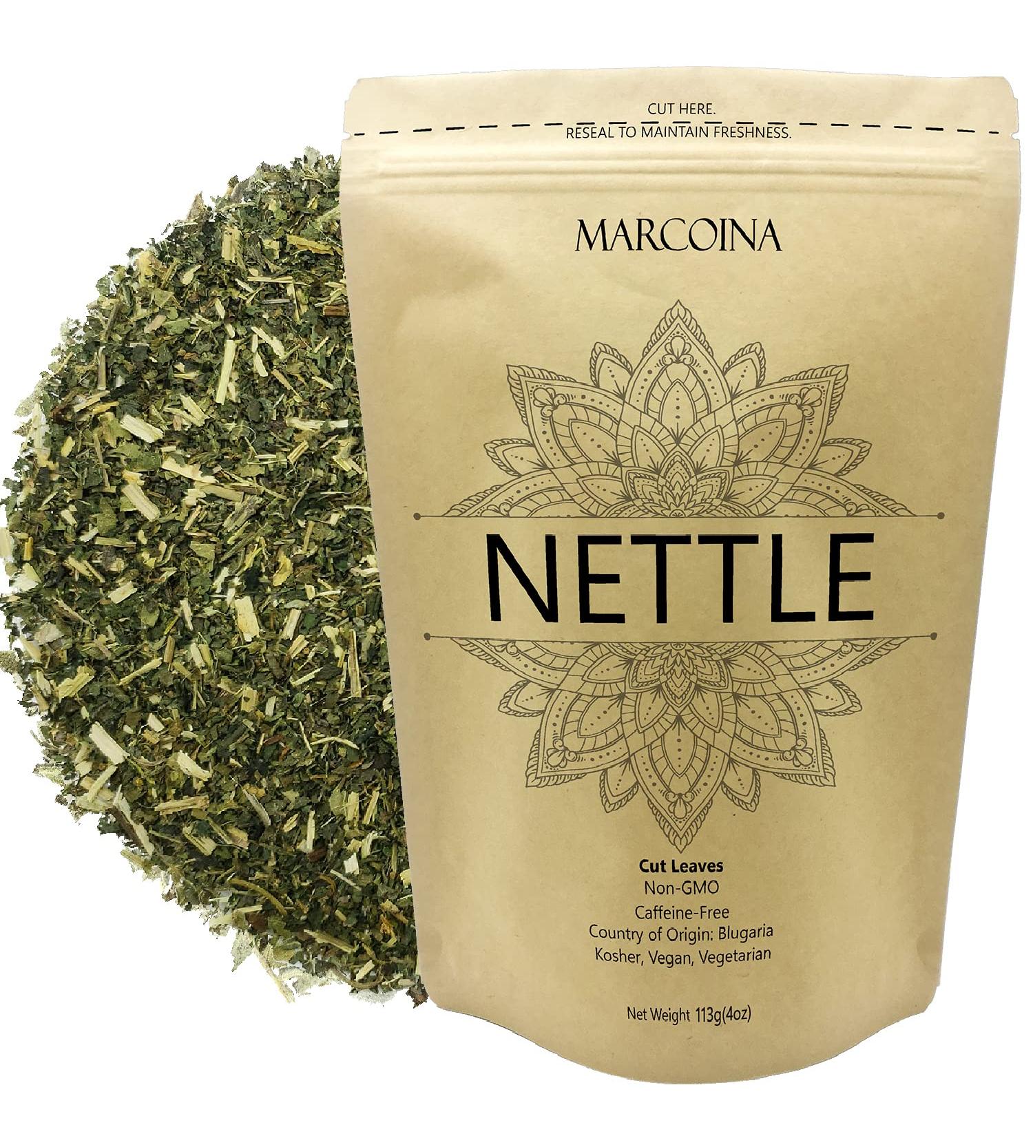 Marcoina Nettle Leaves Herbal Tea - Caffeine-Free Cut Leaf 113g(4oz) Origin from Bulgaria Premium Quality in Resealable Bag NETTLE Leaves Cut 113-g. / 4-oz. - Buy Online on GoSupps.com