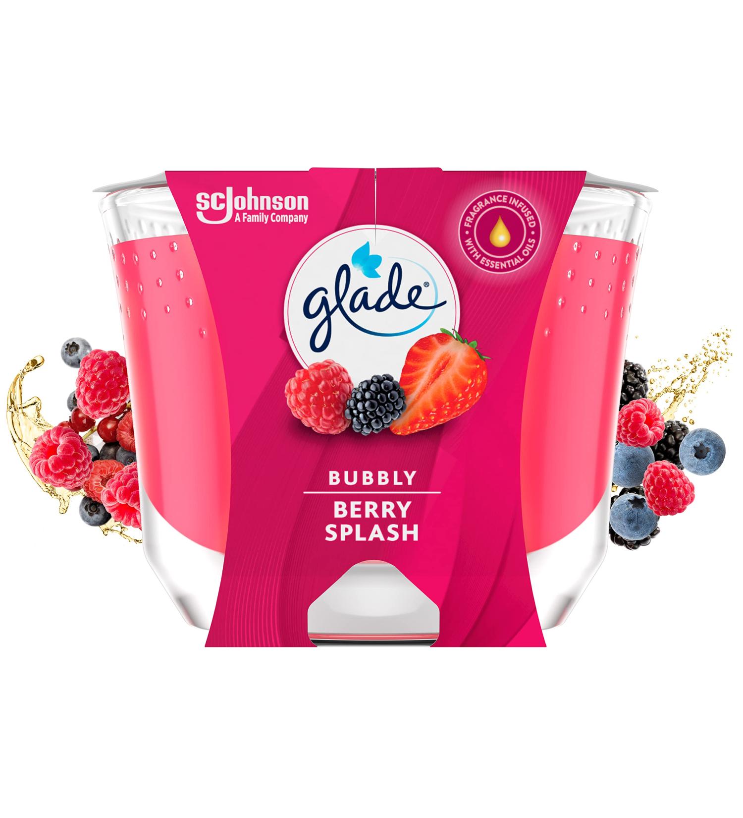 Glade Long-Lasting Scented Candle - Bubbly Berry Splash Pack of 4 (4x224g) | Shop Internationally - Buy Online on GoSupps.com