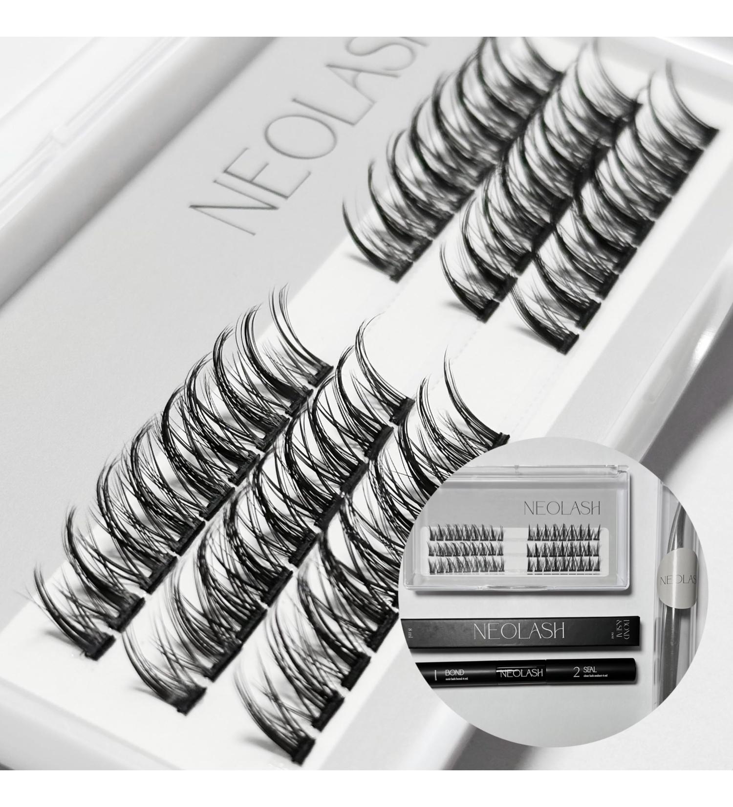 NEOLASH 54 Clusters False Lashes Soft Natural Fluffy Wispy Hybrid Individual with Eyelash Glue and Tweezers Go-to Set - Buy Online on GoSupps.com