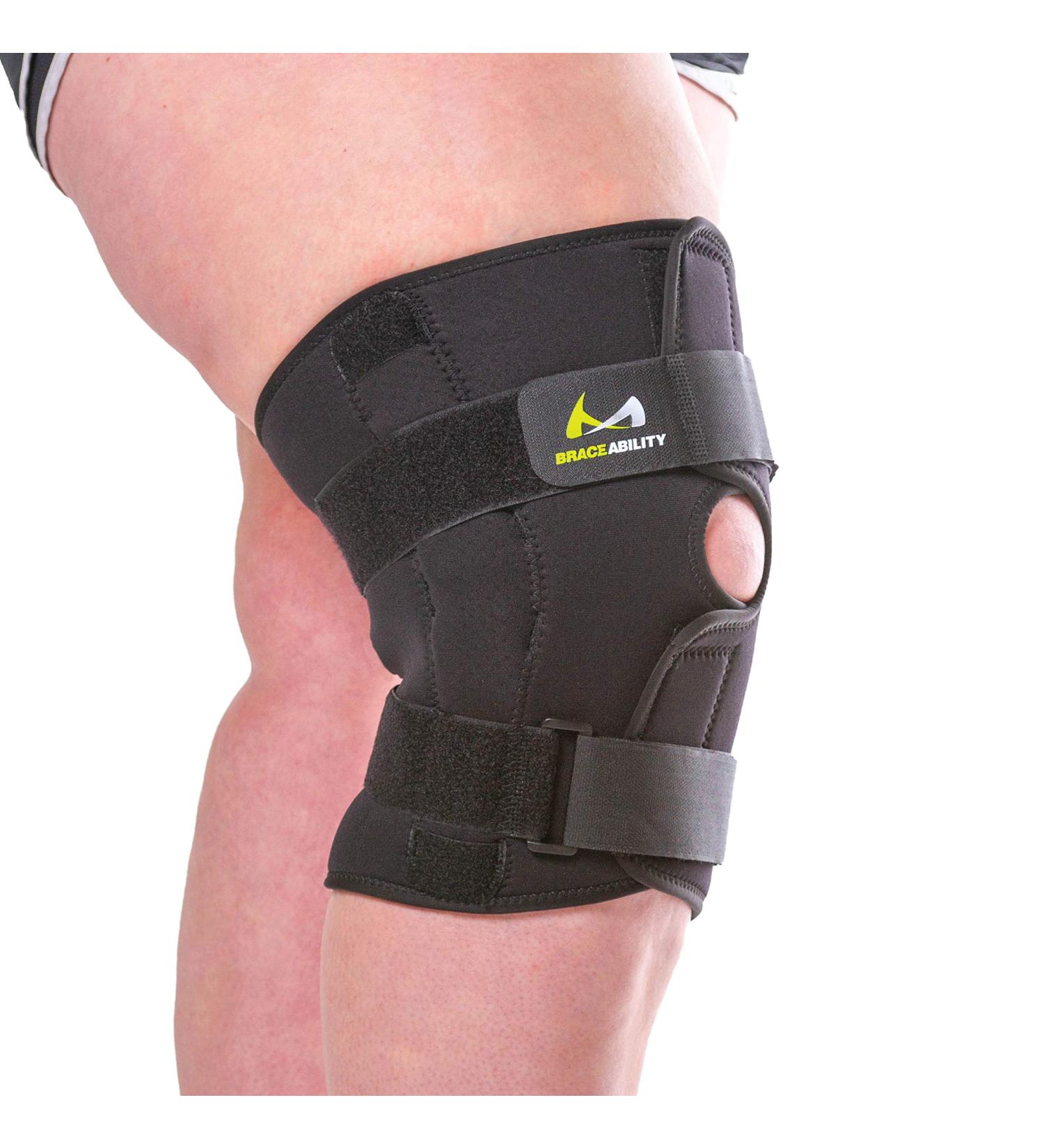 BraceAbility Plus Size Knee Brace - Bariatric Hinged Wraparound Sleeve for Meniscus Tears, Arthritis, Tendonitis - 6XL - Buy Online on GoSupps.com