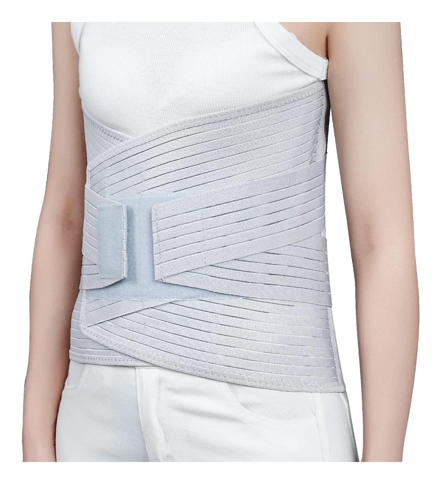 Breathable XL Lumbar Support Belt - 32cm Back Band for Pain Relief | Decompression & Compression Bandage for Men & Women - Silver Gray - Buy Online on GoSupps.com
