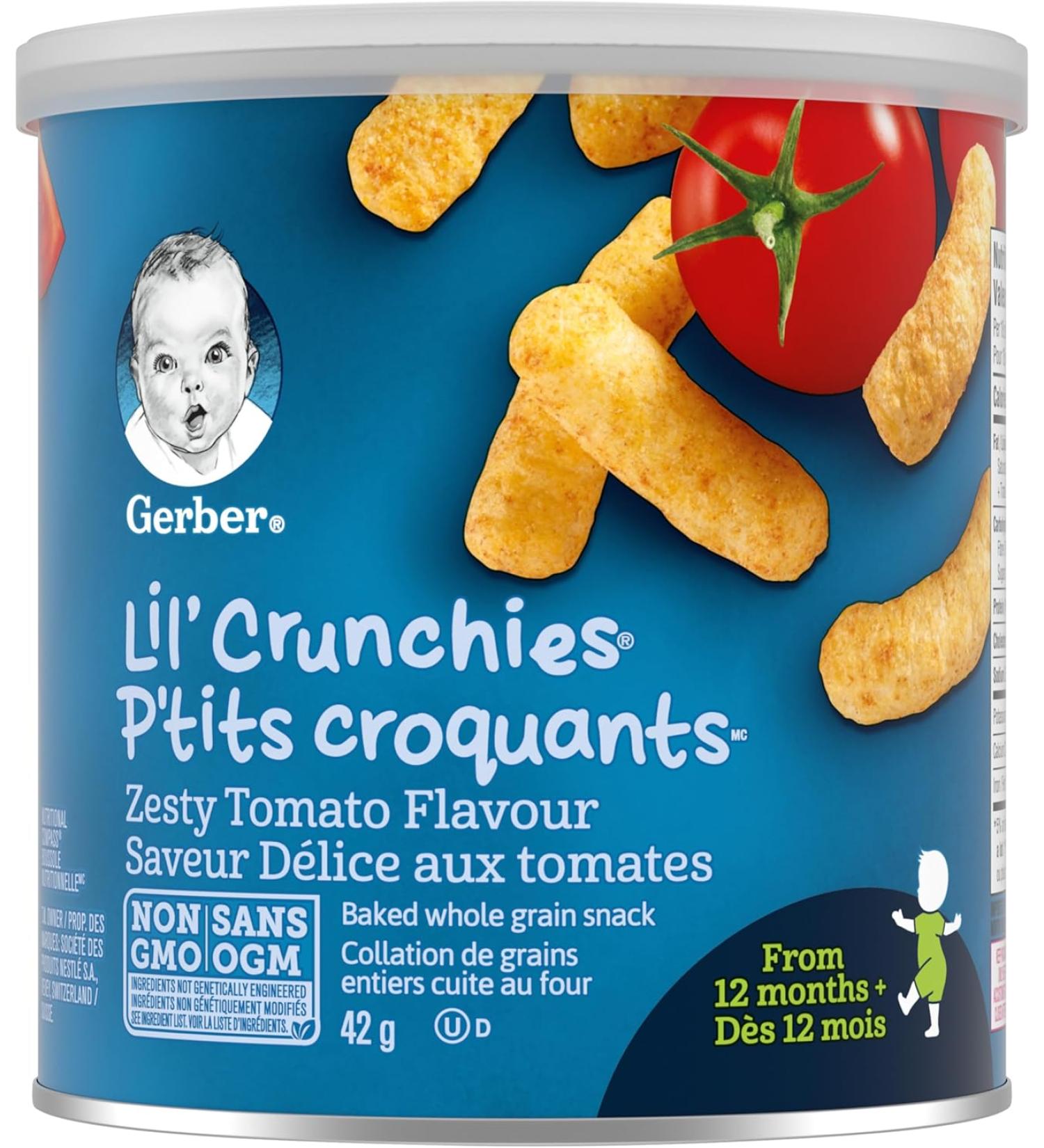 GERBER LIL CRUNCHIES Zesty Tomato Toddler Snacks 12+ months 42 g 6 Pack - Buy Online on GoSupps.com