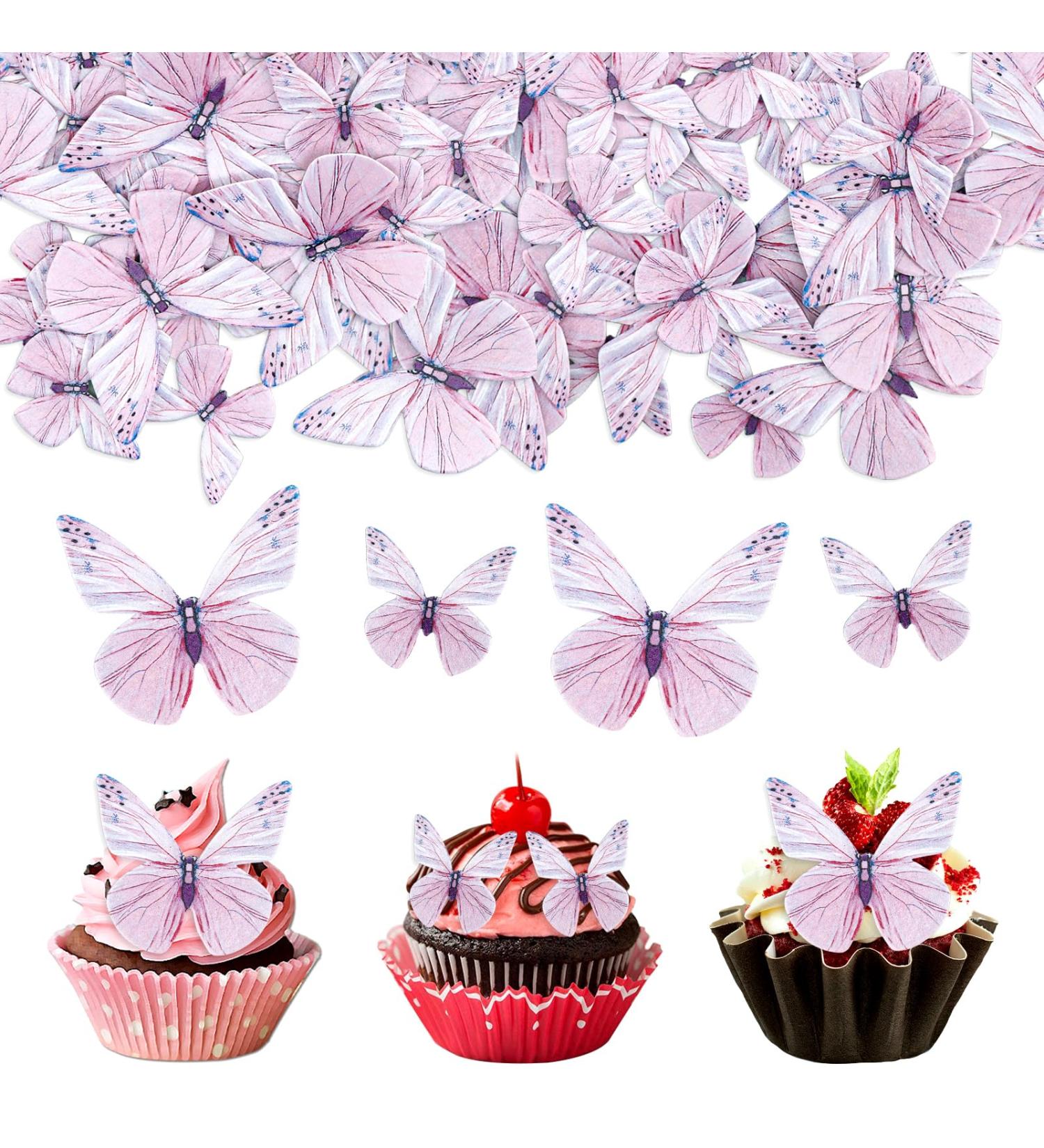 Shop Alegre 72 Edible Butterflies Cupcake Toppers | Purple Cake Decor for Birthdays Weddings & Baptisms - Buy Online on GoSupps.com