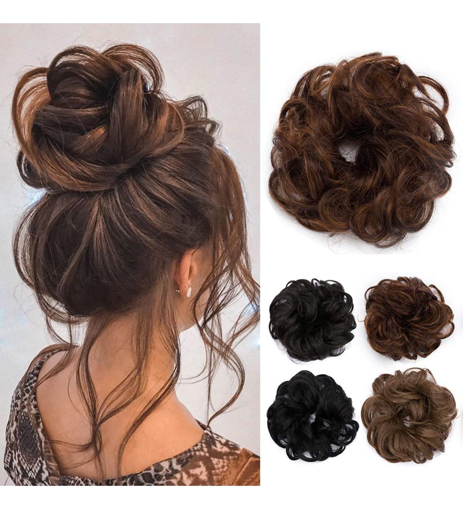 Shop Tess Hair Part Dutt Brown Mix Tie - Wavy Small Updos & Hairstyles for Effortless Elegance - Buy Online on GoSupps.com
