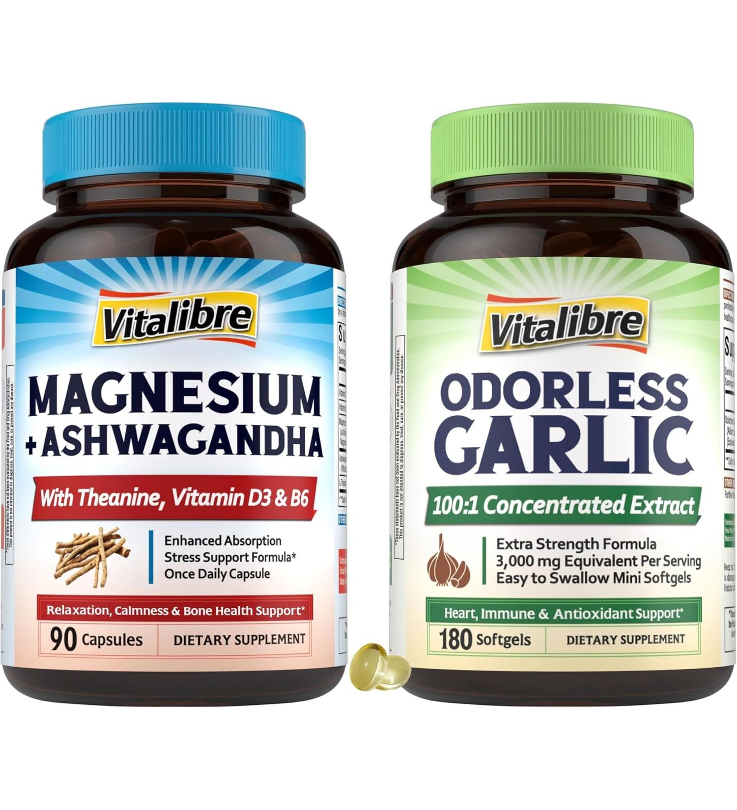 Magnesium Complex with Ashwagandha & L-Theanine + 3 000mg Equivalent Per Serving Odorless Garlic 180ct - Buy Online on GoSupps.com