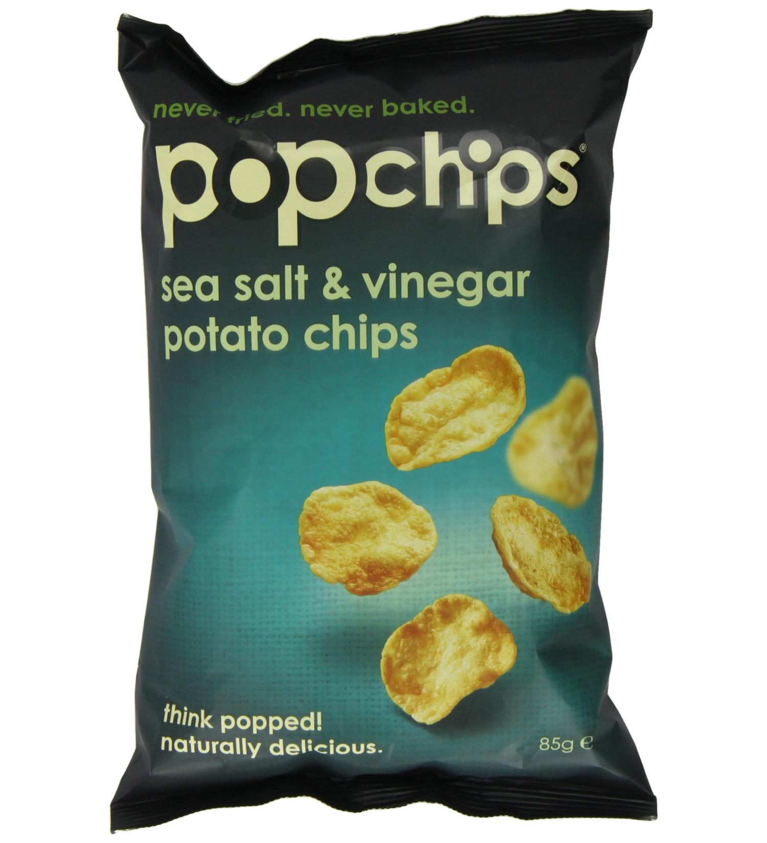  Popchips Popchips Sea Salt and Potato Vinegar Sharing Bag 85g (pack of 4) - Buy Online on GoSupps.com