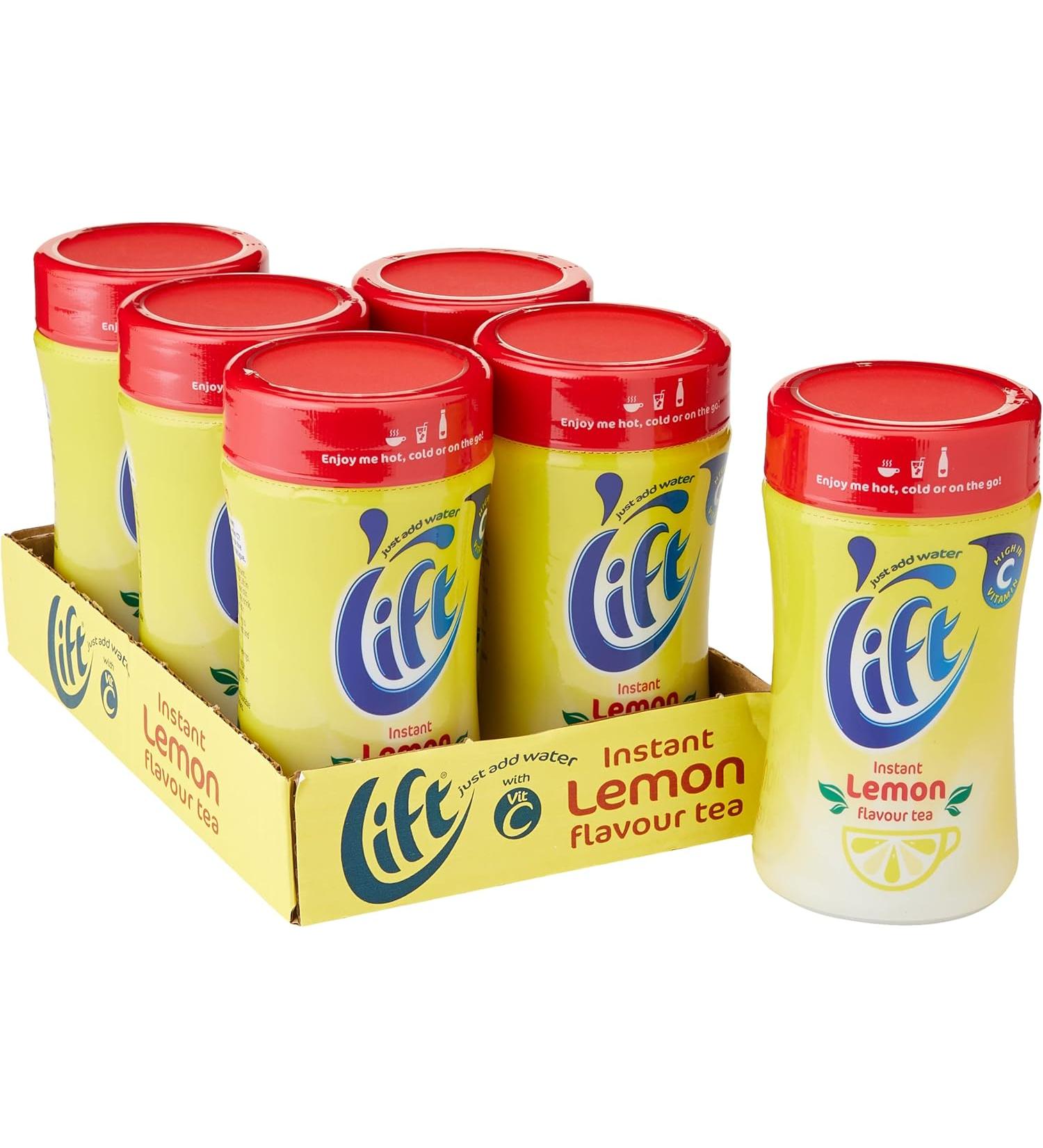 Lift Instant Lemon Flavoured Tea | Enjoy Hot or Iced Lemon Tea | Multipack of 6 x 165g Jars - Buy Online on GoSupps.com
