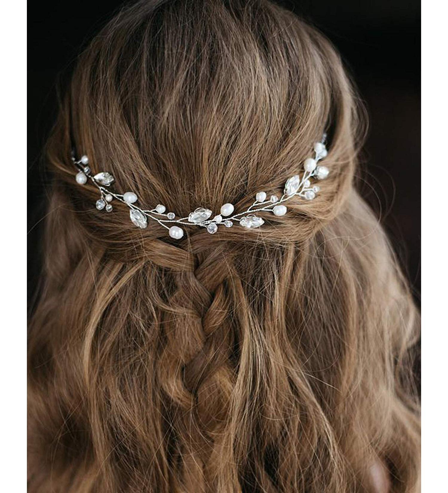 Chargances Boho Pearl Headband for Women and Girls Vintage Wedding Bridal Hair Piece Jewelry for Brides Hair Accessories (Rose Gold) - Buy Online on GoSupps.com