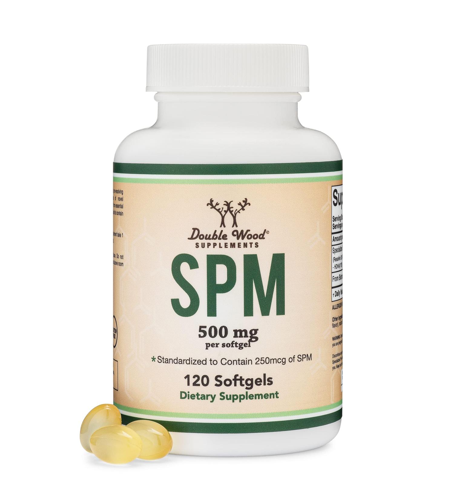 SPM Max (Specialized Pro-Resolving Mediators) 120 Softgels 500mg (Only Product Standardized and Third Party Tested to Contain Active SPMs Check The Supplement Fact Panel) by Double Wood - Buy Online on GoSupps.com