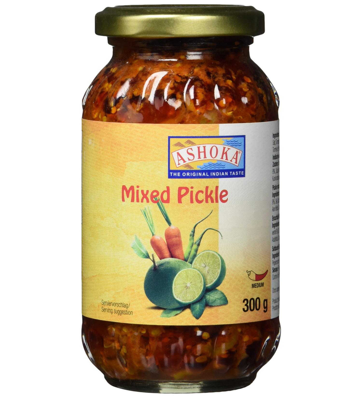 Buy ASHOKA Mixed Pickle - Pack of 6 (6 x 300g) | Authentic Bombay Flavor | International Shipping Available - Buy Online on GoSupps.com