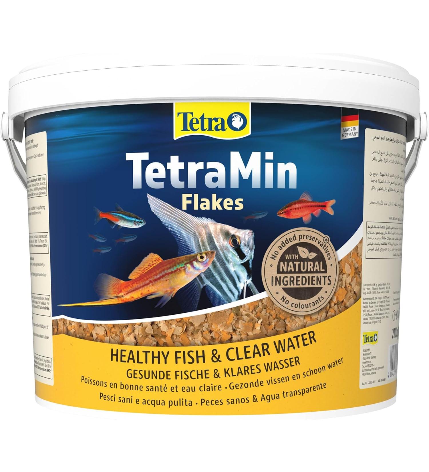 Tetramine Flakes for Ornamental Fish - 10L Bucket Healthy Balanced Feed for Clear Water - 2.1kg - Buy Online on GoSupps.com