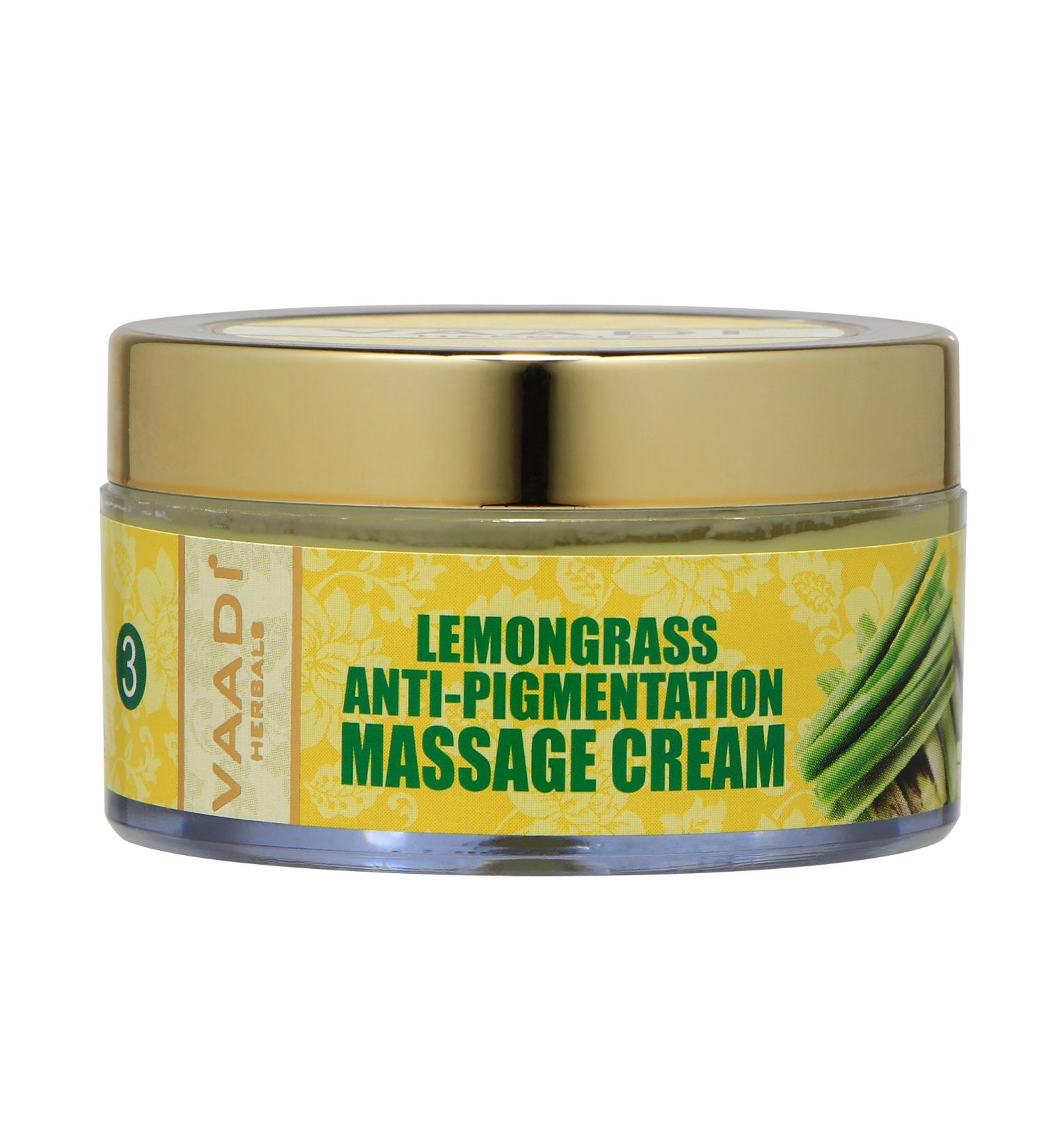 Vaadi Herbals Massage Cream - All Natural Lemongrass Anti Pigmentation Cream - 50g - International Shipping Available - Buy Online on GoSupps.com