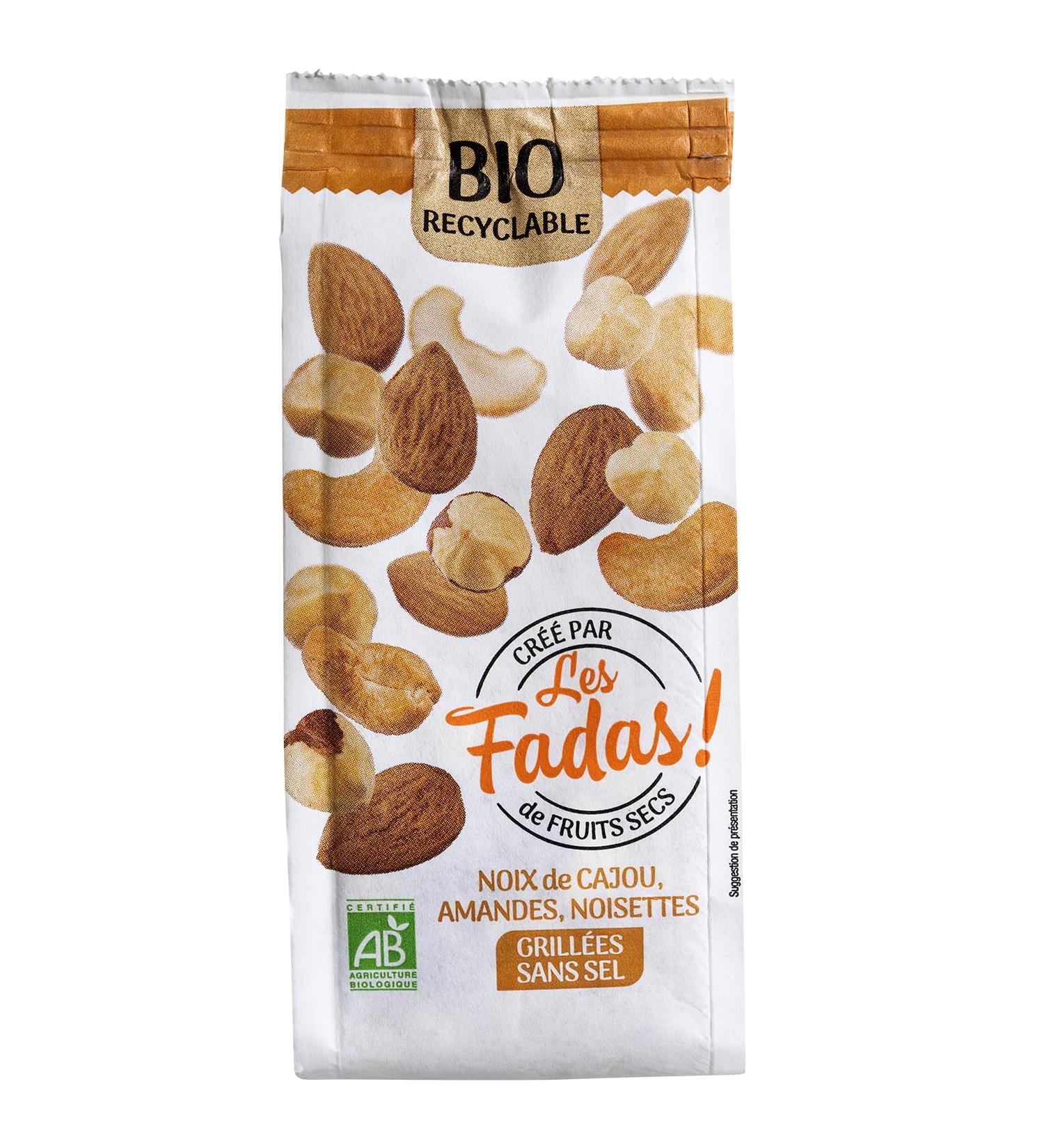 Les Fadas - Organic Salt Free Grilled Oilseed Mix 125g - Cashew Almonds Hazelnuts - 90975 - Buy Online on GoSupps.com