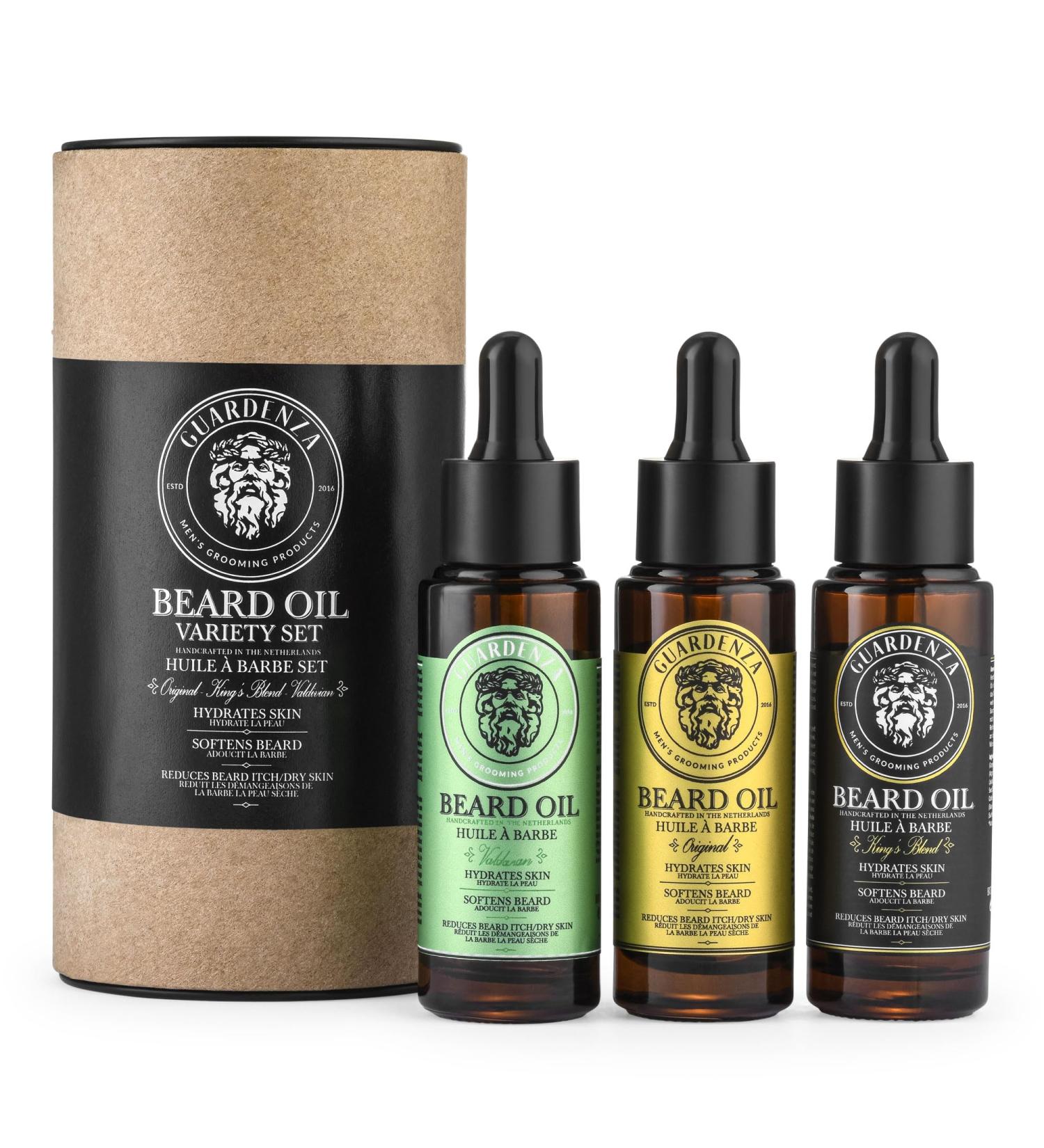 Guardenza Huile Barbe Variety Set - 3 Huiles Barbe Diff rentes - Soin de Barbe - 30 ml par Flacon - Buy Online on GoSupps.com